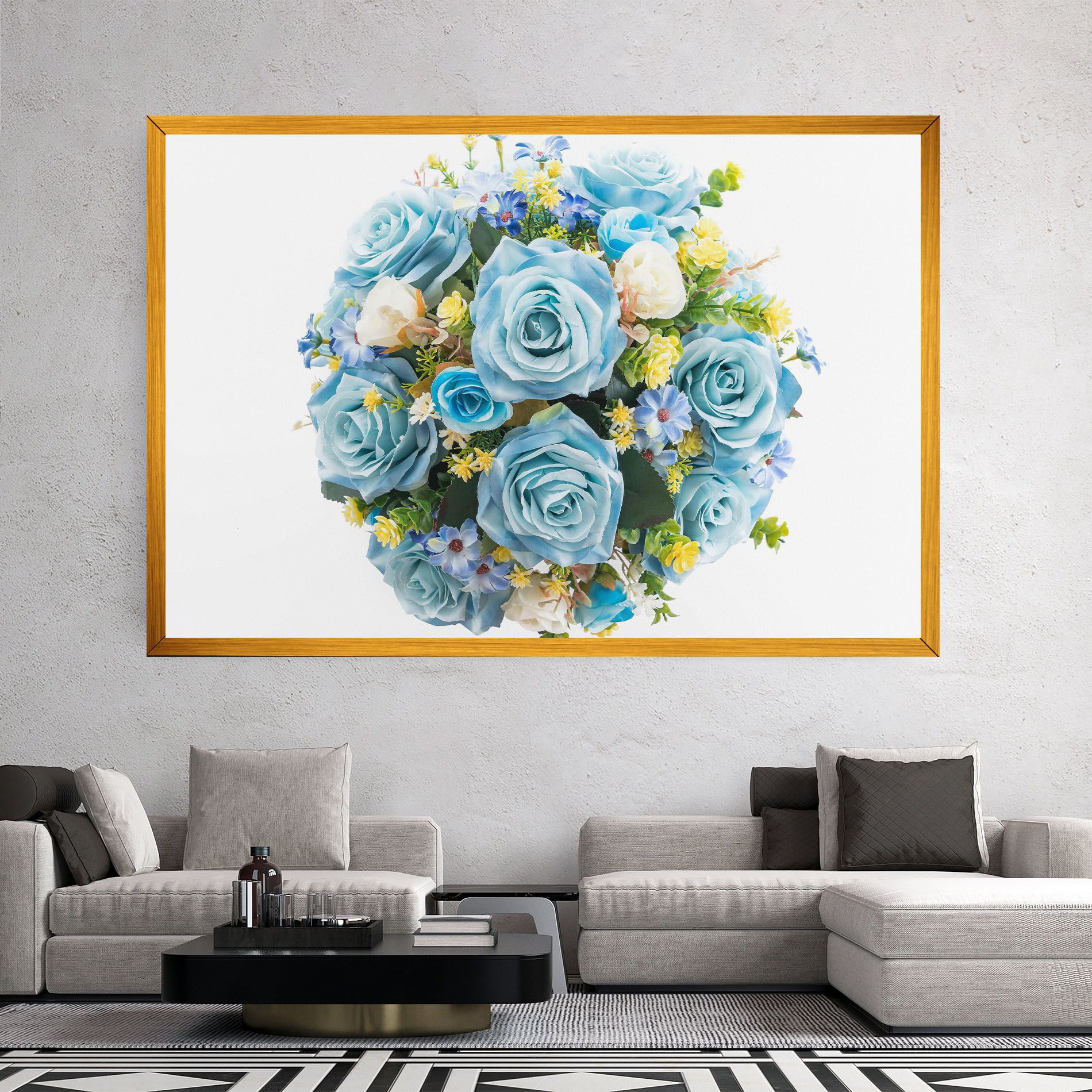 Blue Roses Bouquet mockup 2