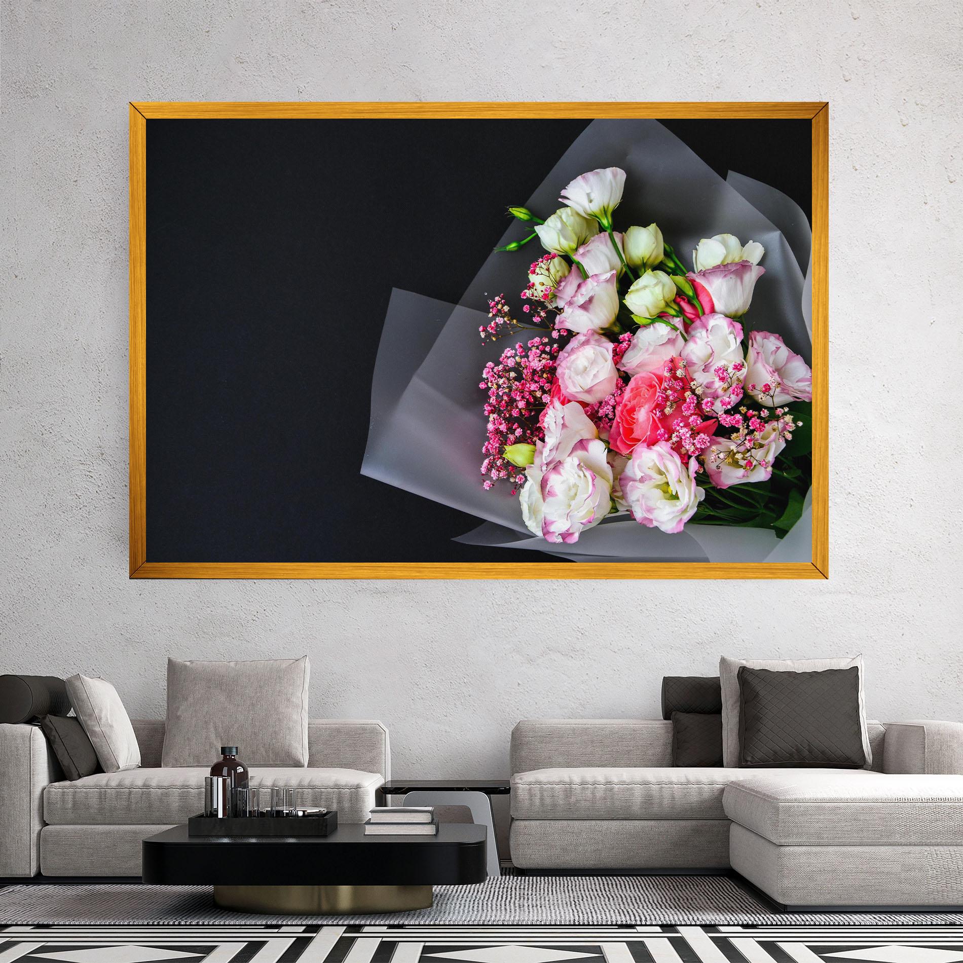 Leinwandbild Cute Roses Bouquet mockup 2