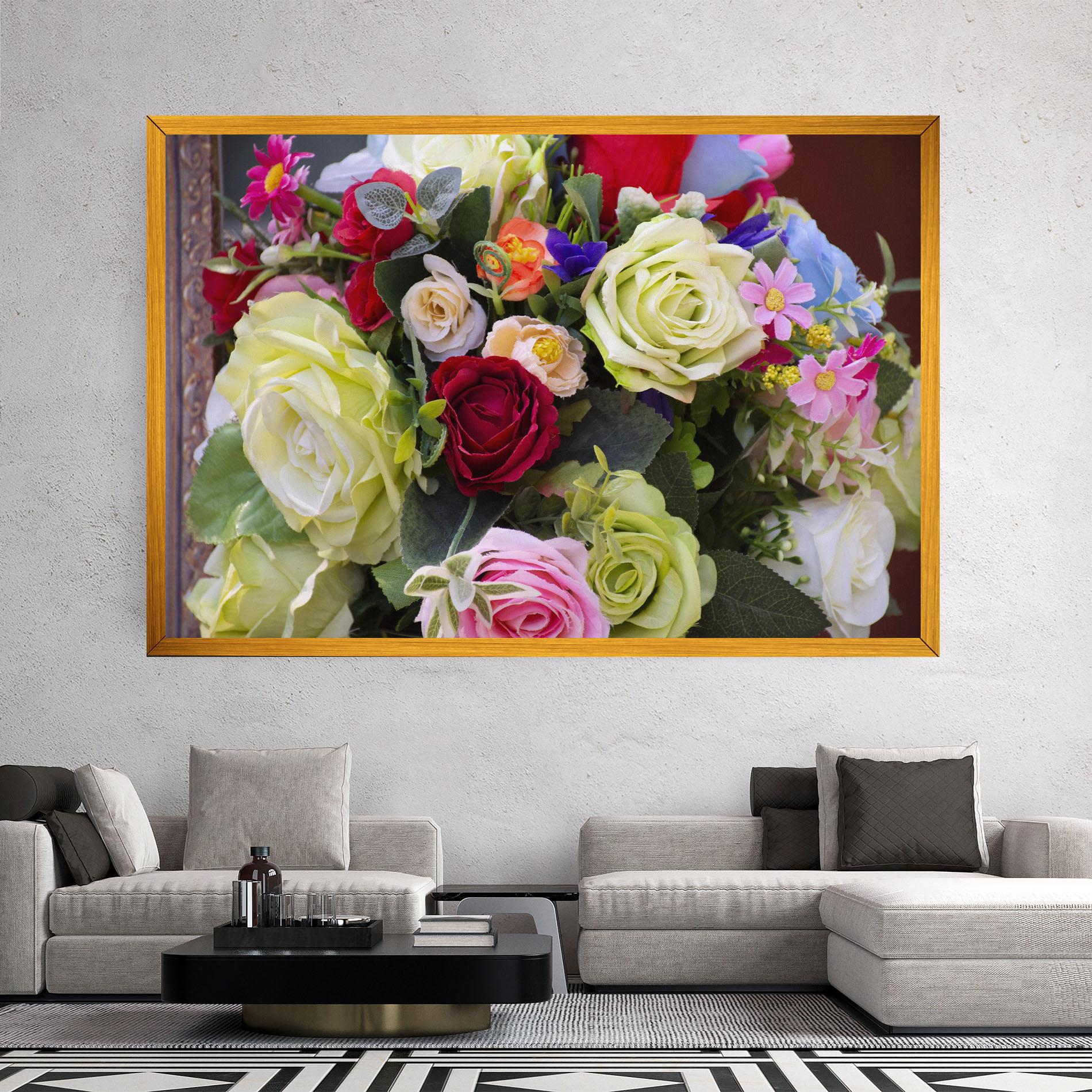 Leinwandbild Mixed Roses Bouquet mockup 2
