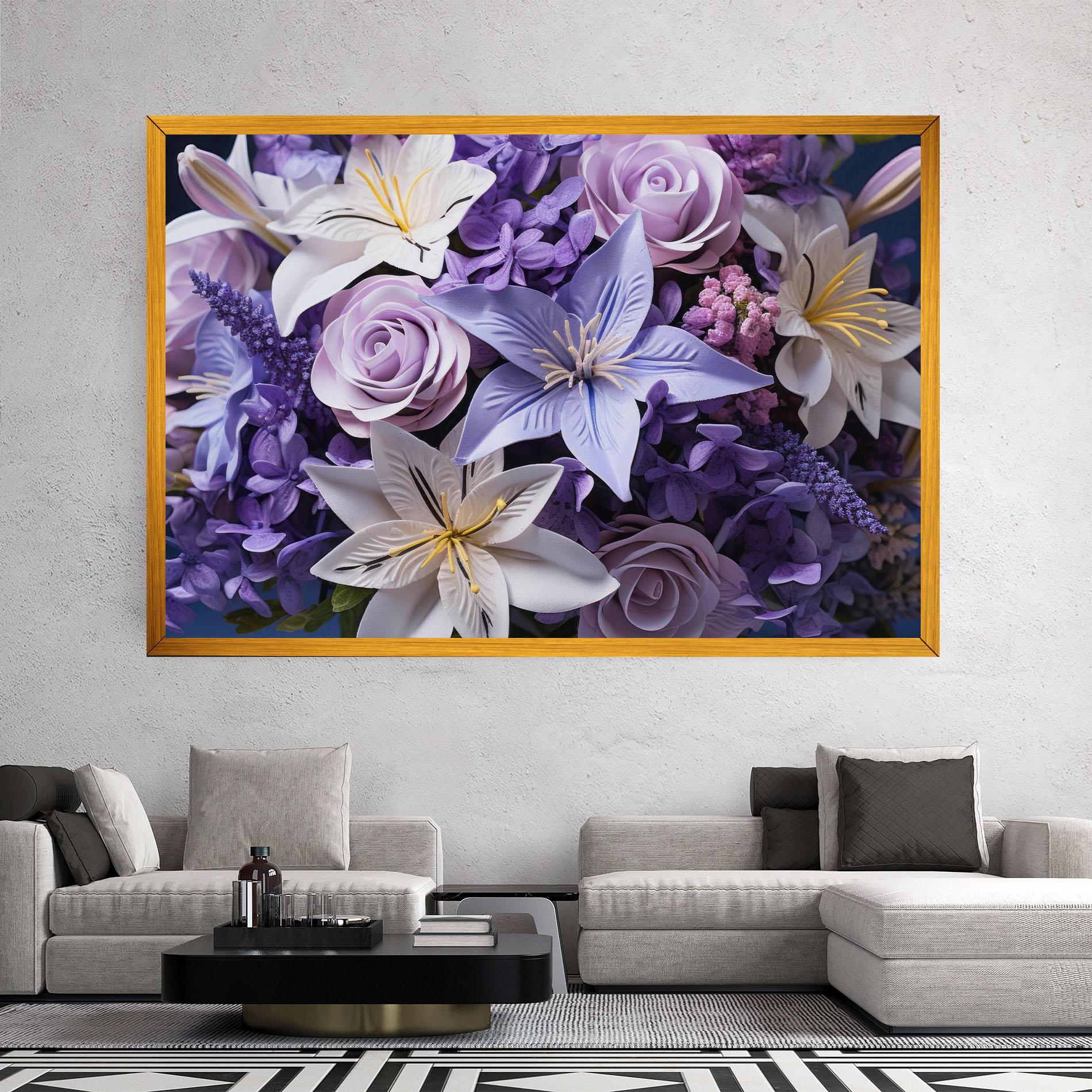 Leinwandbild Purple Cute Bouquet mockup 2