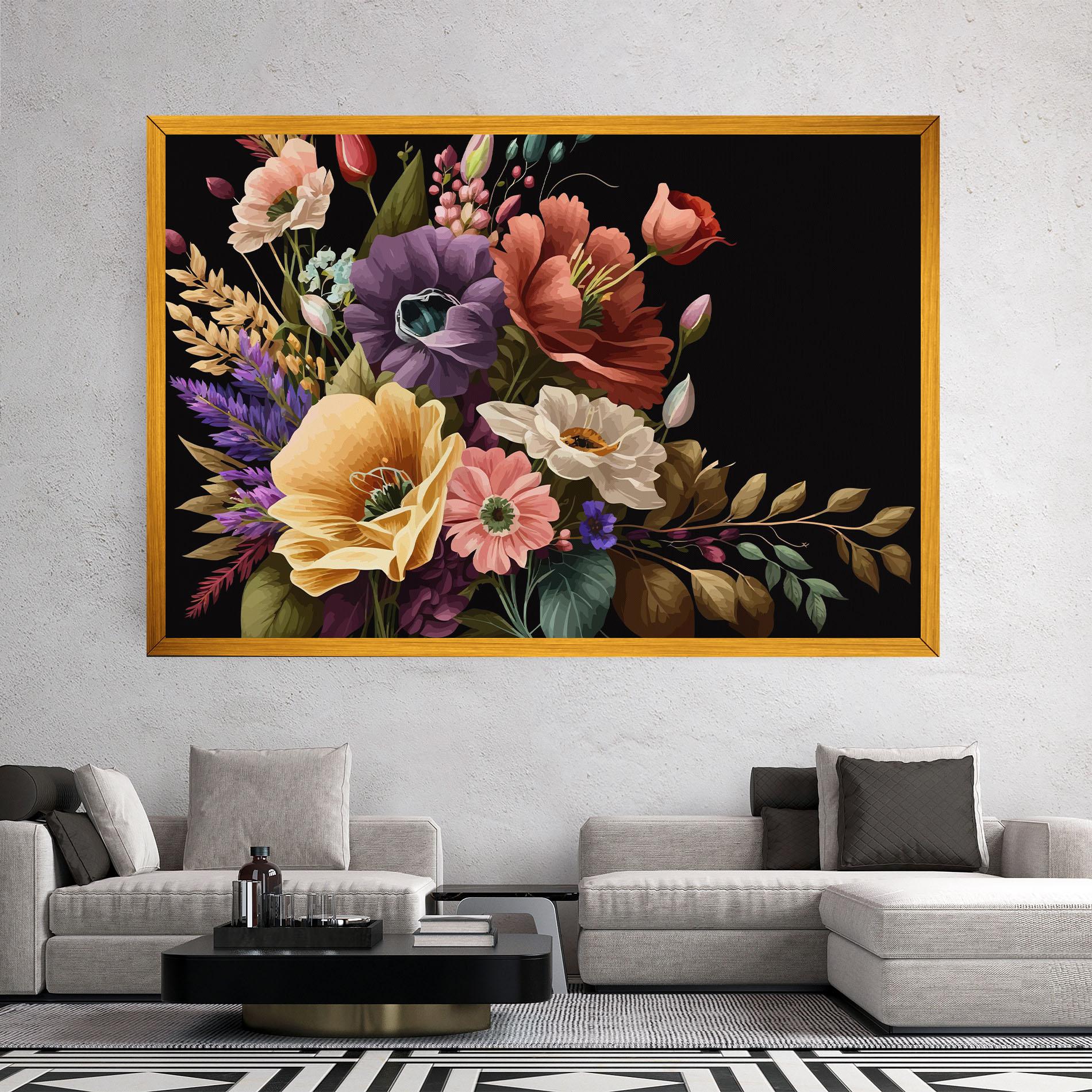 Leinwandbild Vintage Bouquet Art mockup 2