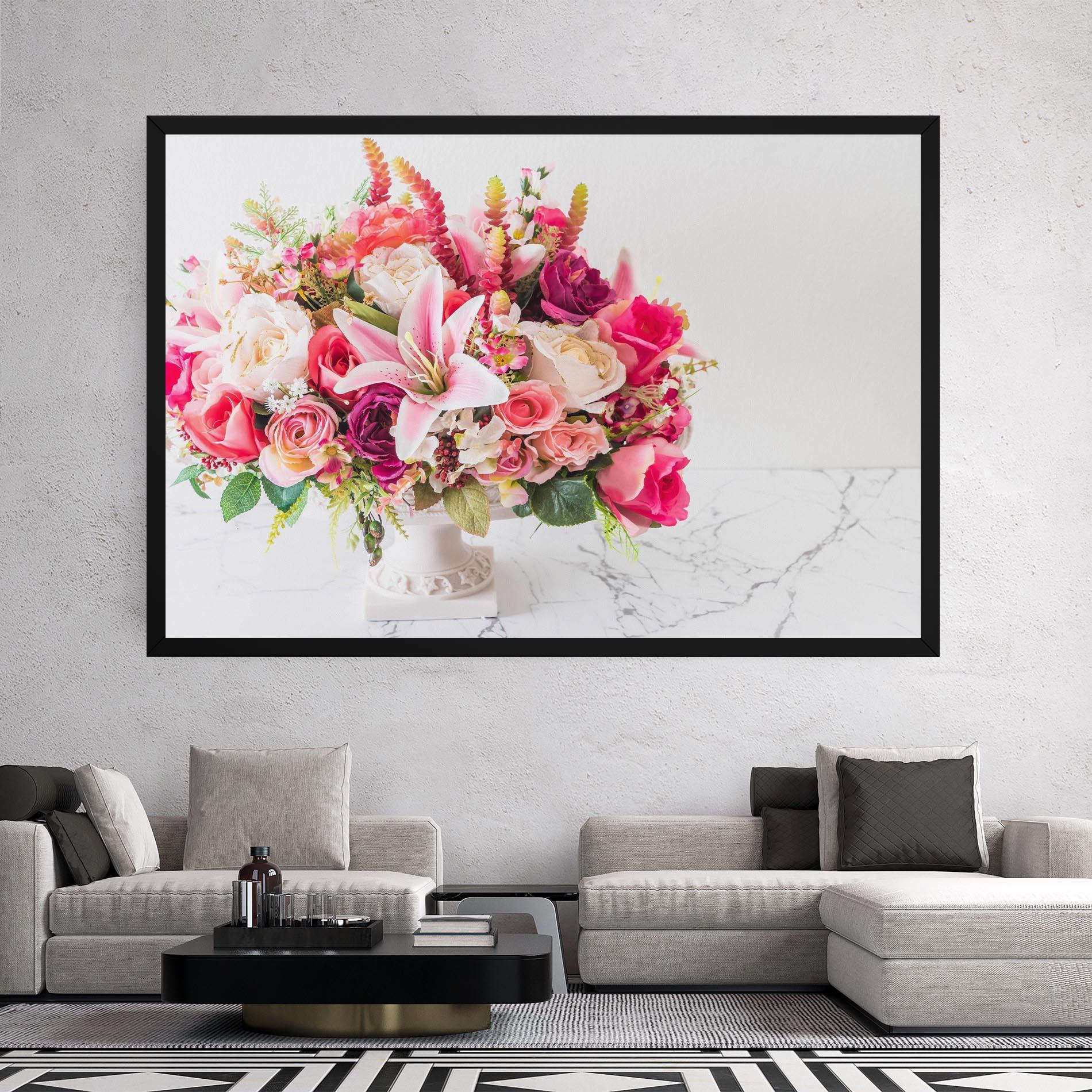 Leinwandbild Bouquet Flowers Vase mockup 2