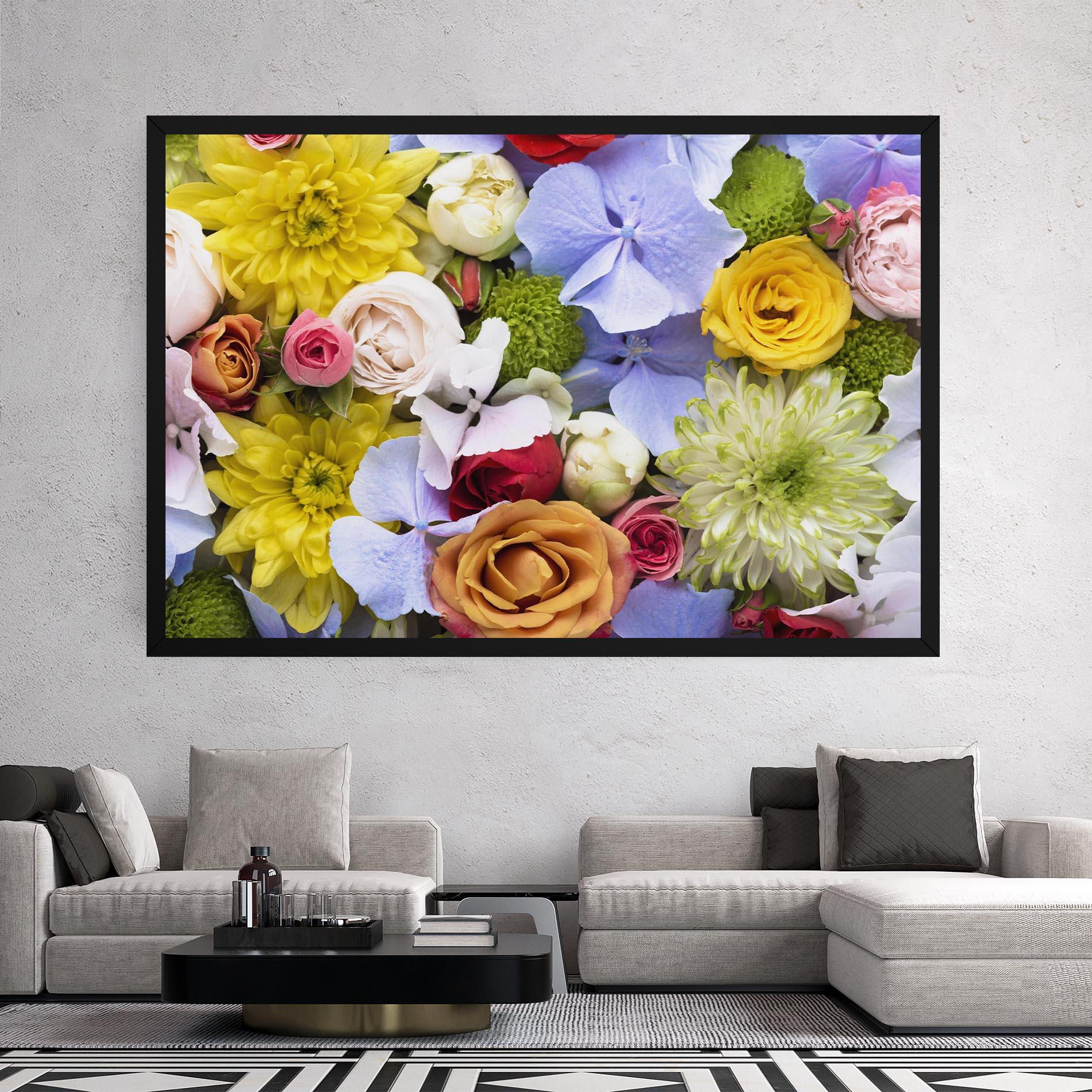 Leinwandbild Color Mix Flower Bouquet mockup 2