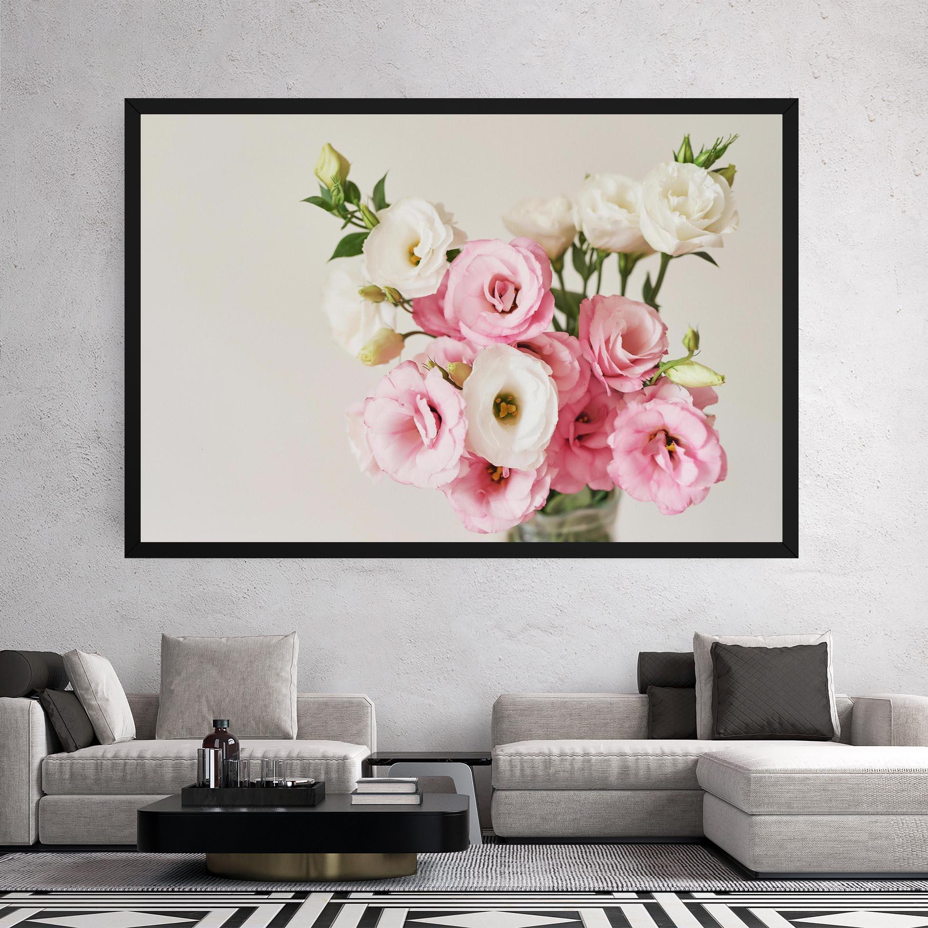 Leinwandbild Cute Pink Flowers mockup 2