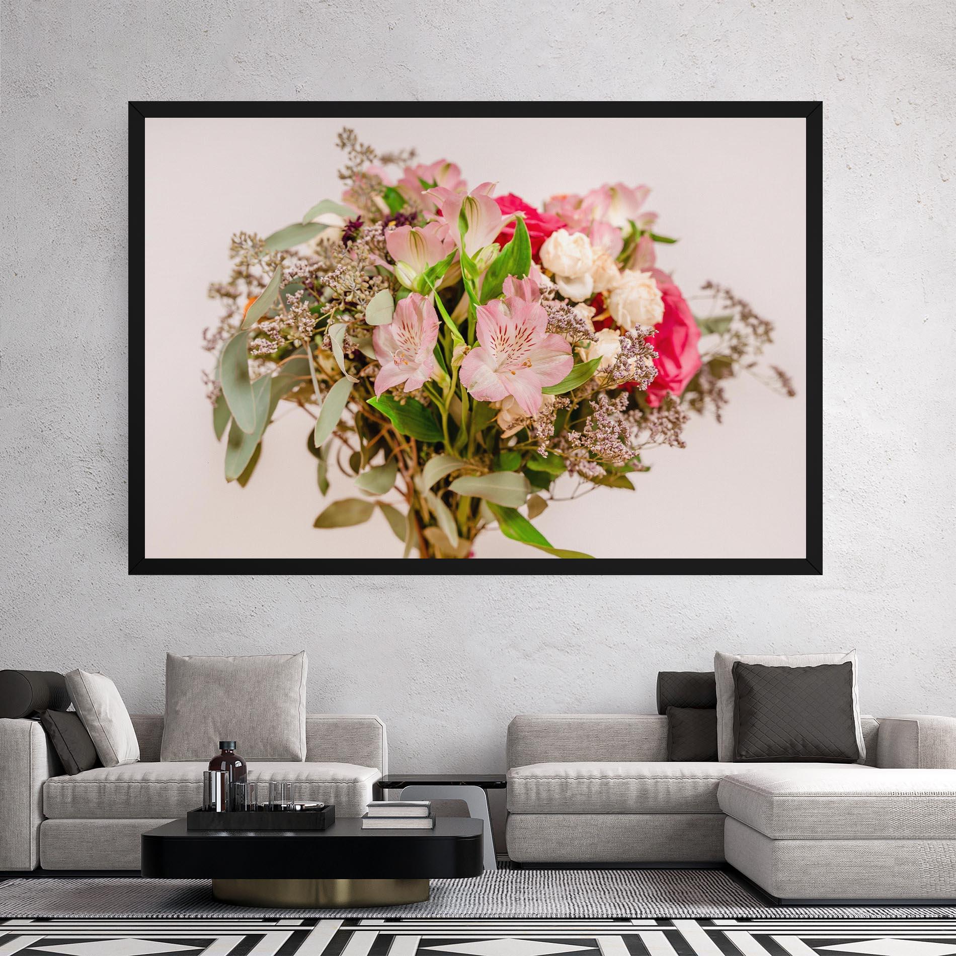 Leinwandbild Girly Pink Bouquet mockup 2