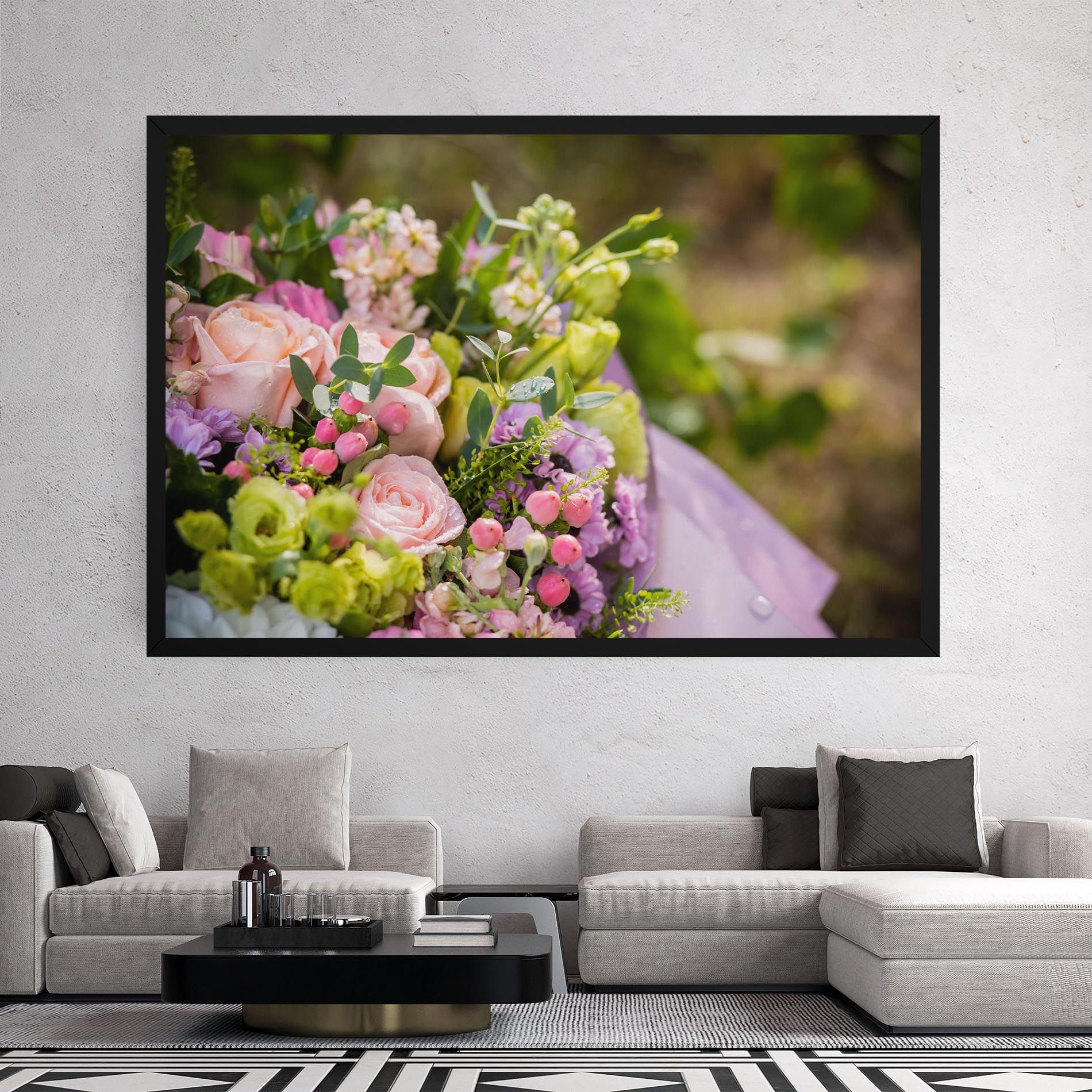 Green Pink Bouquet mockup 2