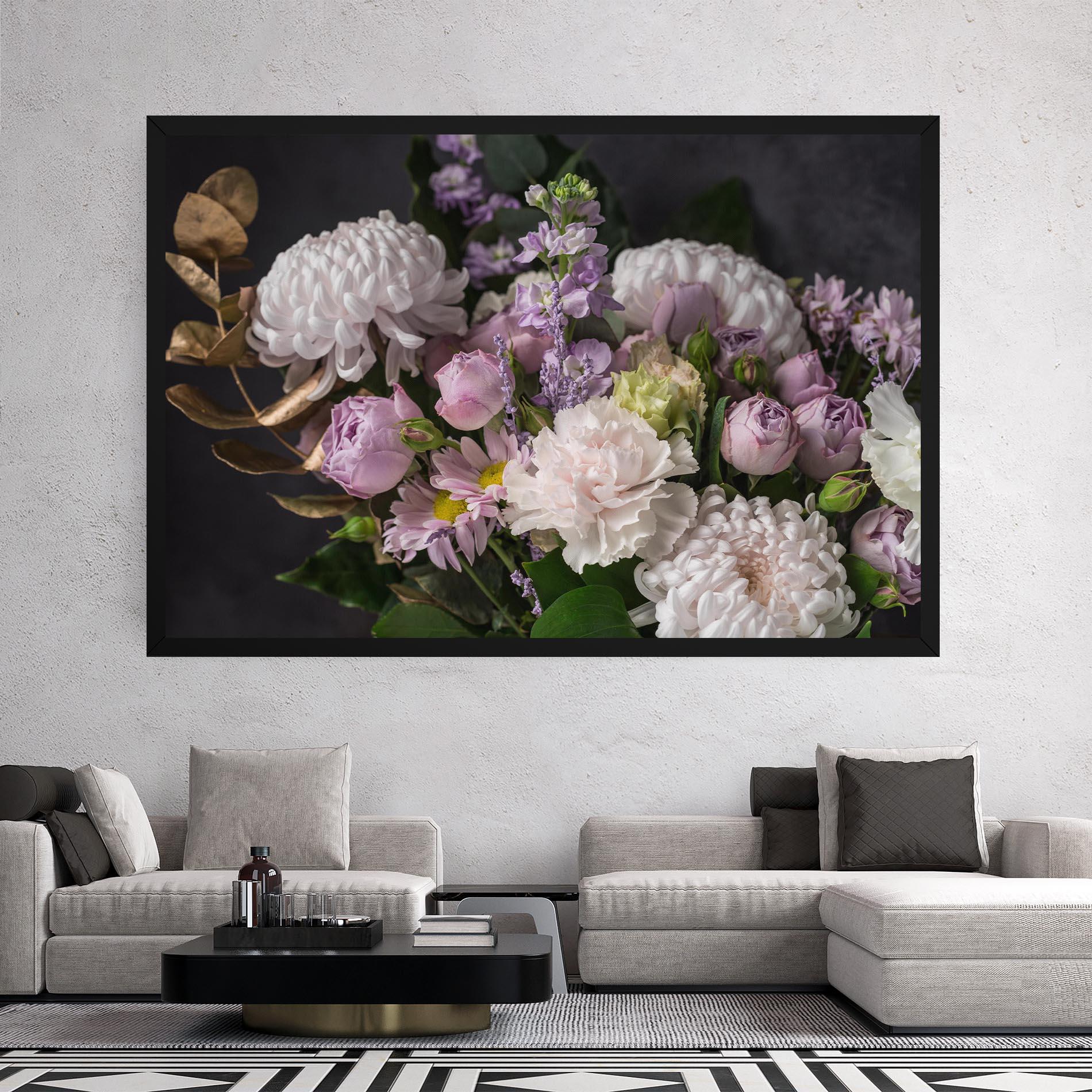 Leinwandbild Pastel Purple Bouquet mockup 2