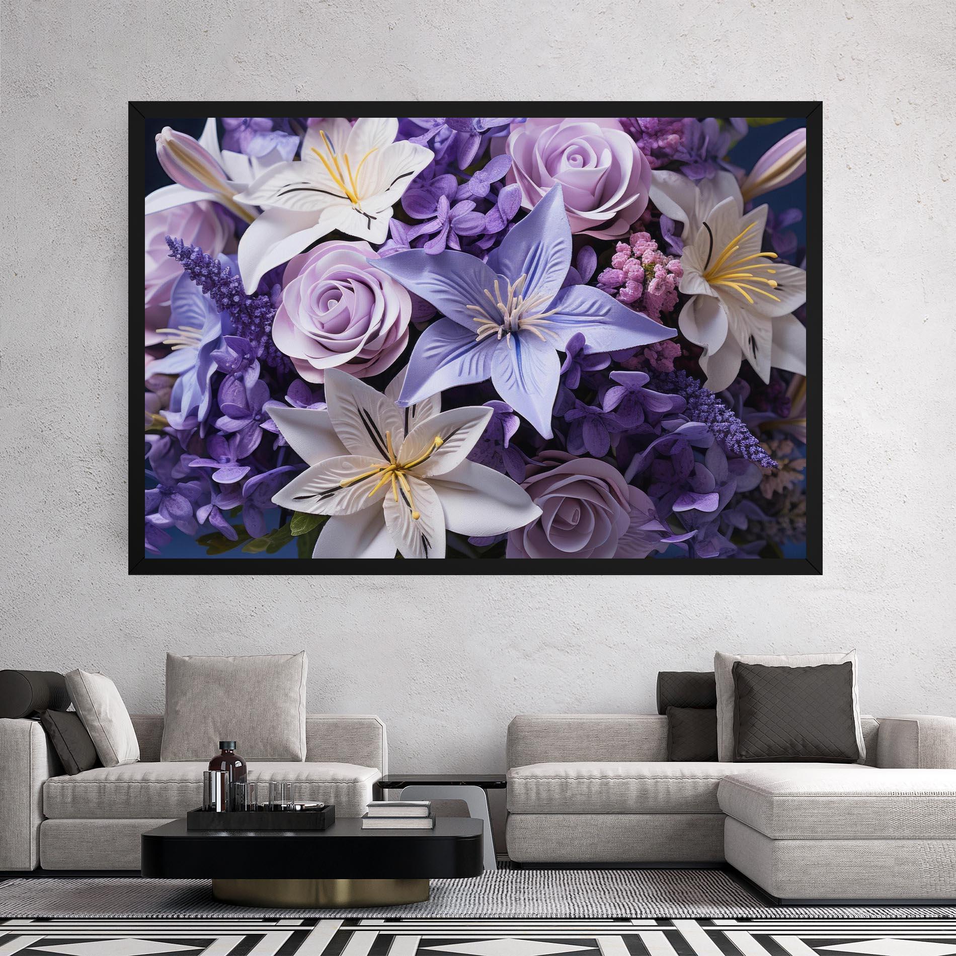 Leinwandbild Purple Cute Bouquet mockup 2