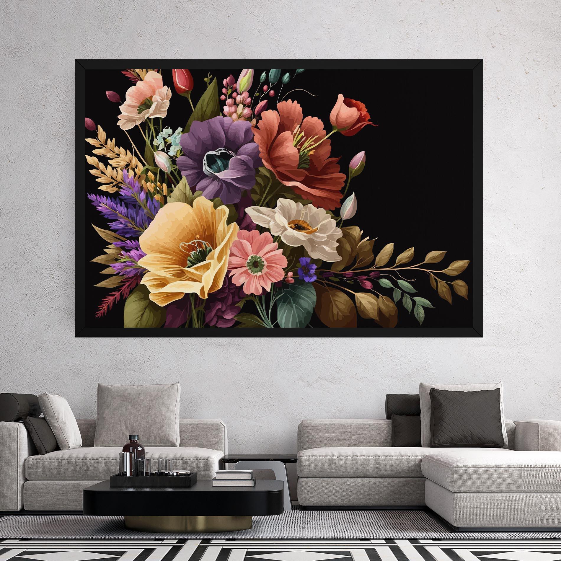 Leinwandbild Vintage Bouquet Art mockup 2