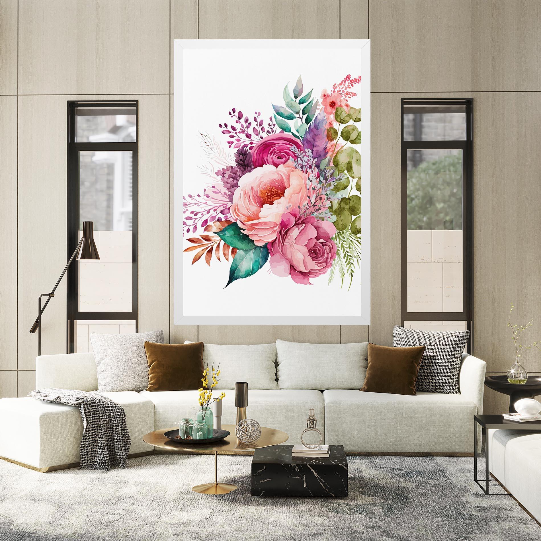 Leinwandbild Bouquet Of Pink Roses mockup 2