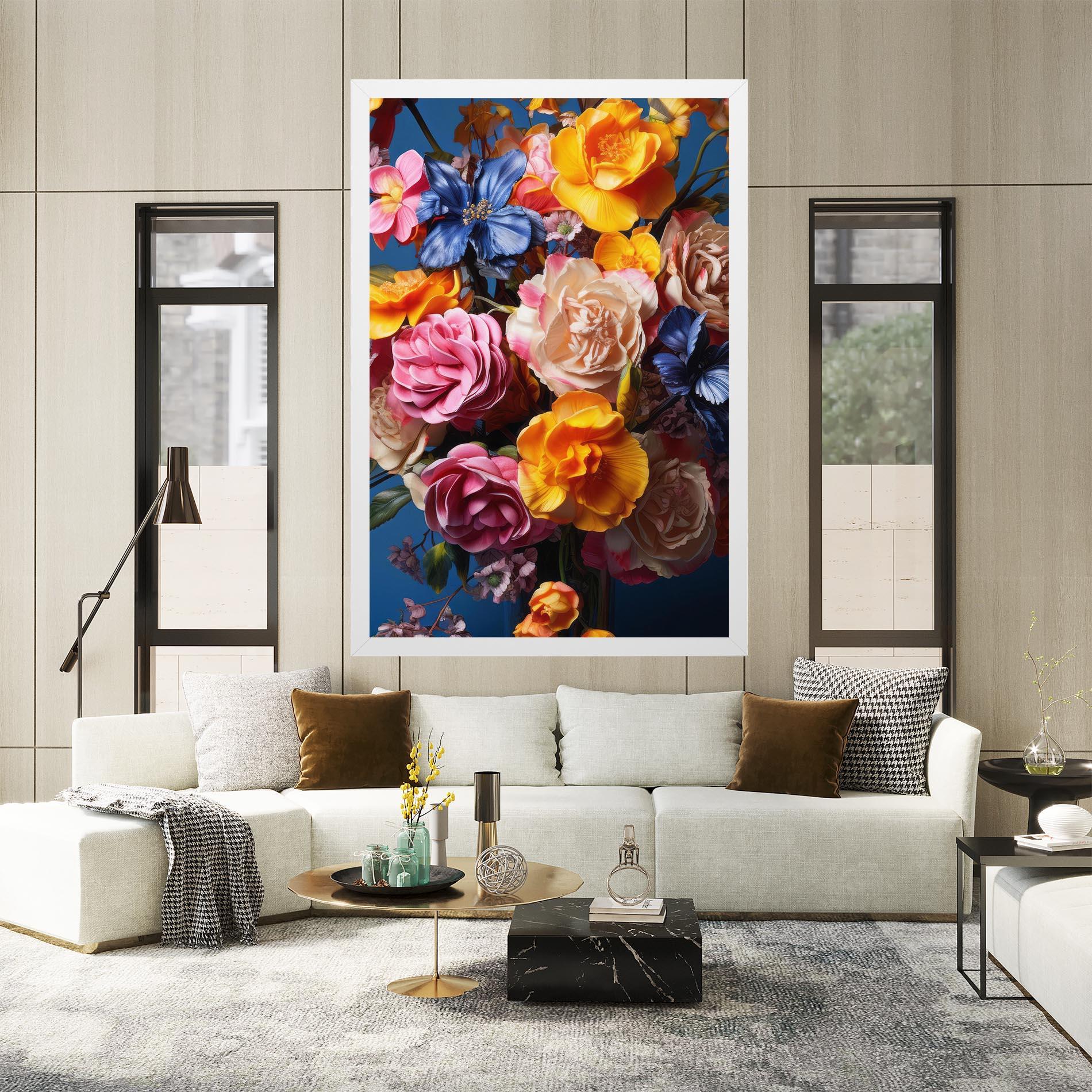 Leinwandbild Colorful Flower Bouquet mockup 2