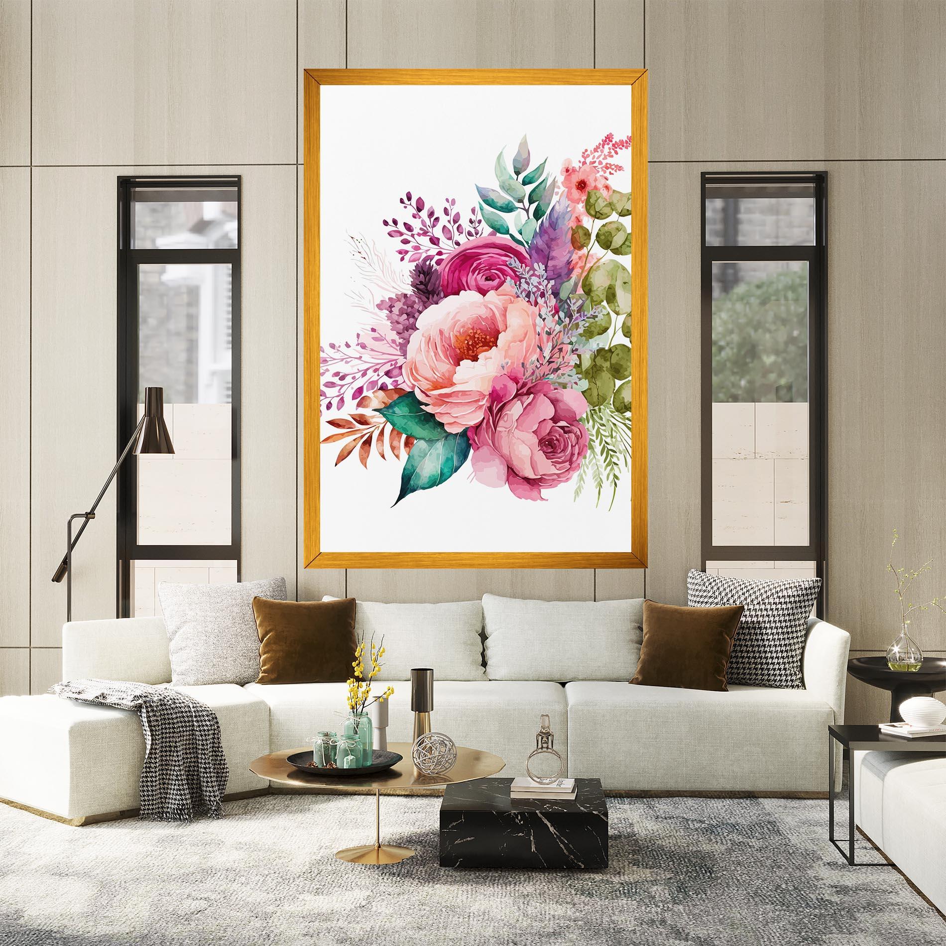 Leinwandbild Bouquet Of Pink Roses mockup 2