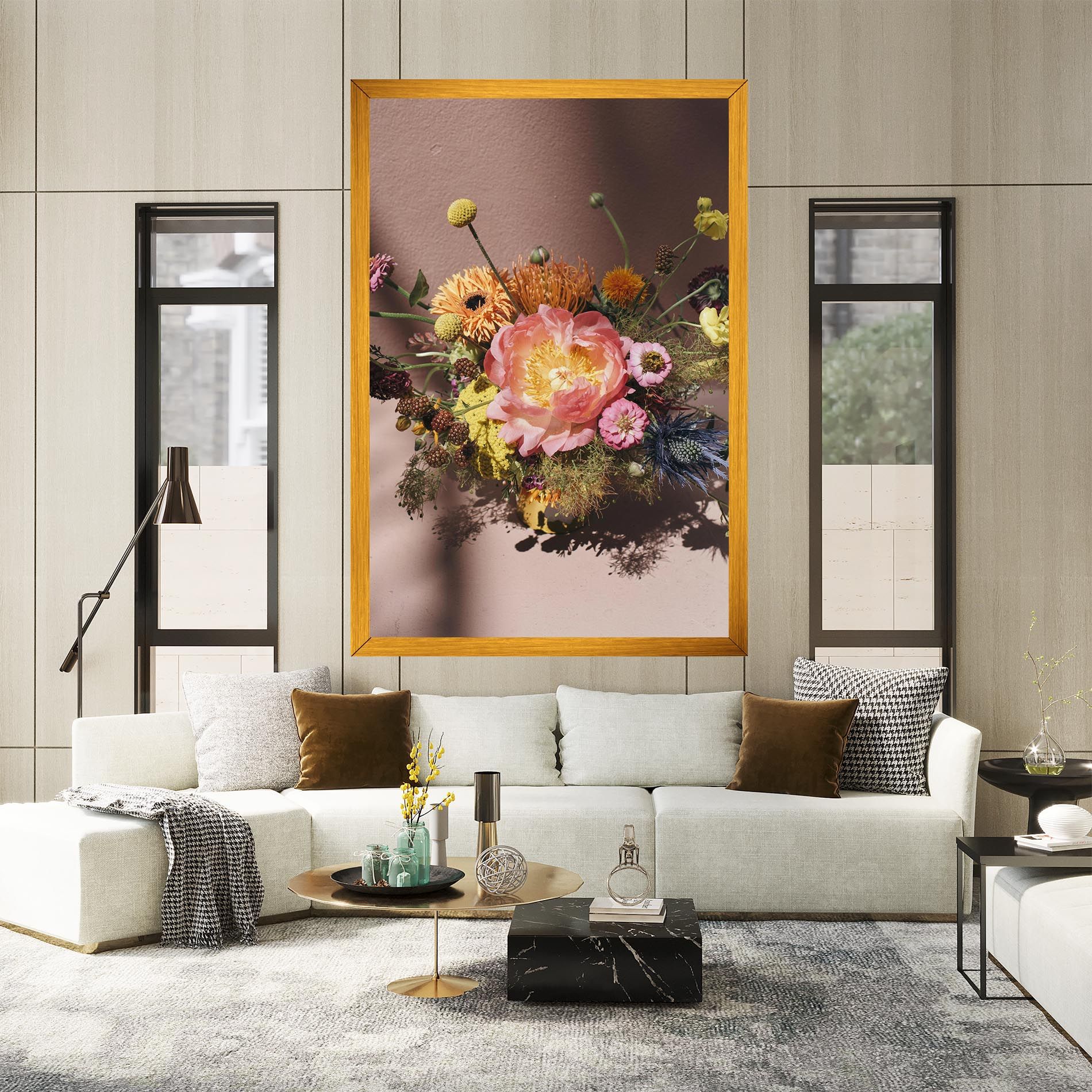 Pastel Orange Bouquet mockup 2