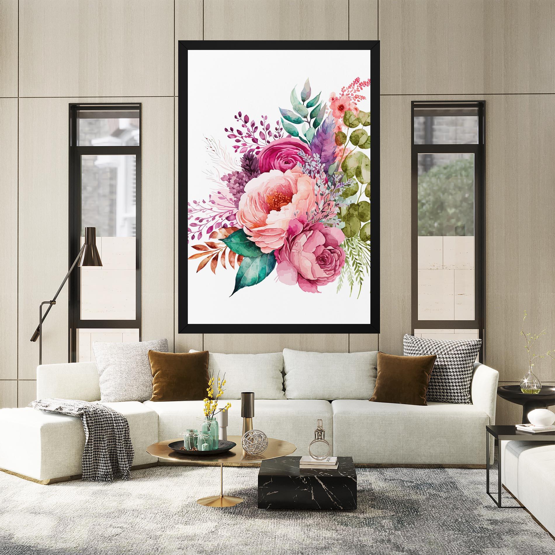 Leinwandbild Bouquet Of Pink Roses mockup 2