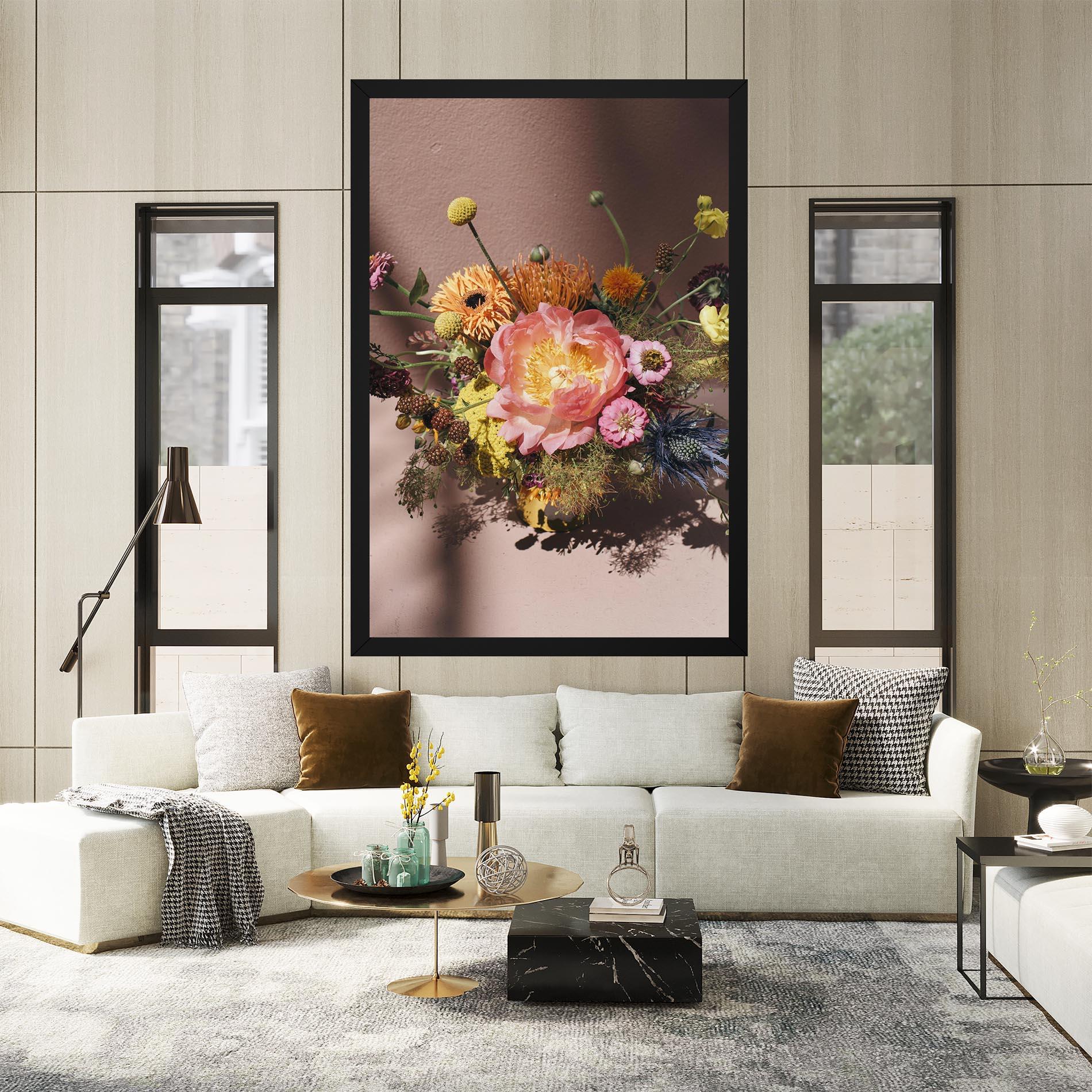 Leinwandbild Pastel Orange Bouquet mockup 2