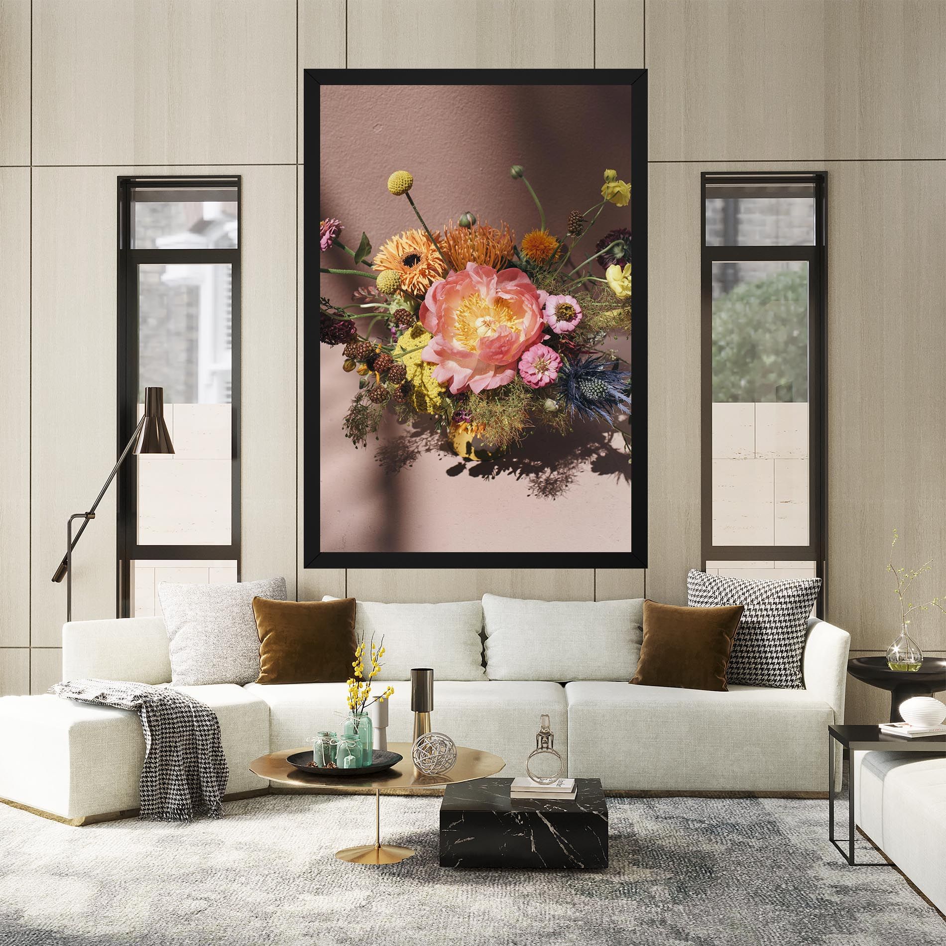 Pastel Orange Bouquet mockup 2