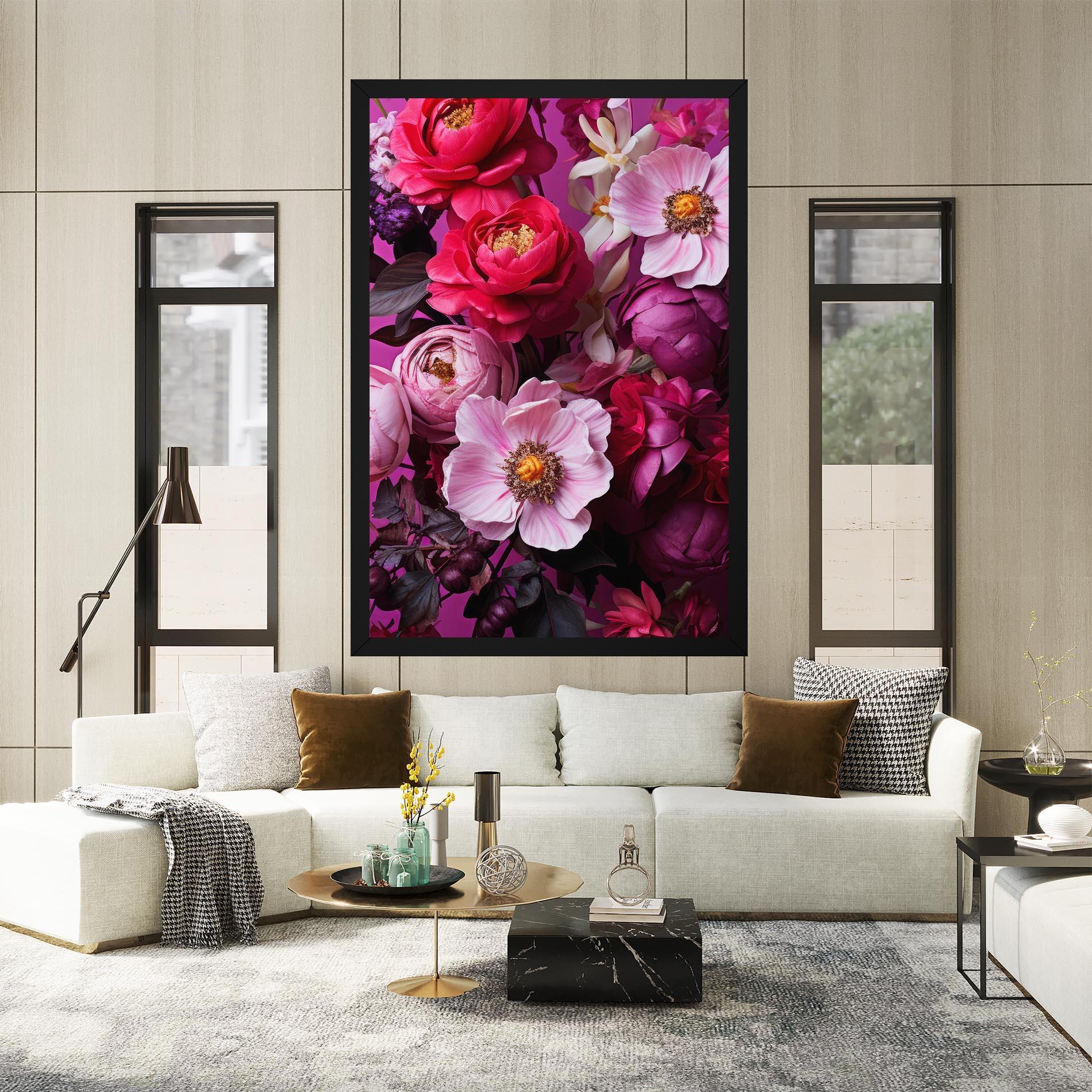 Leinwandbild Pink Red Bouquet mockup 2