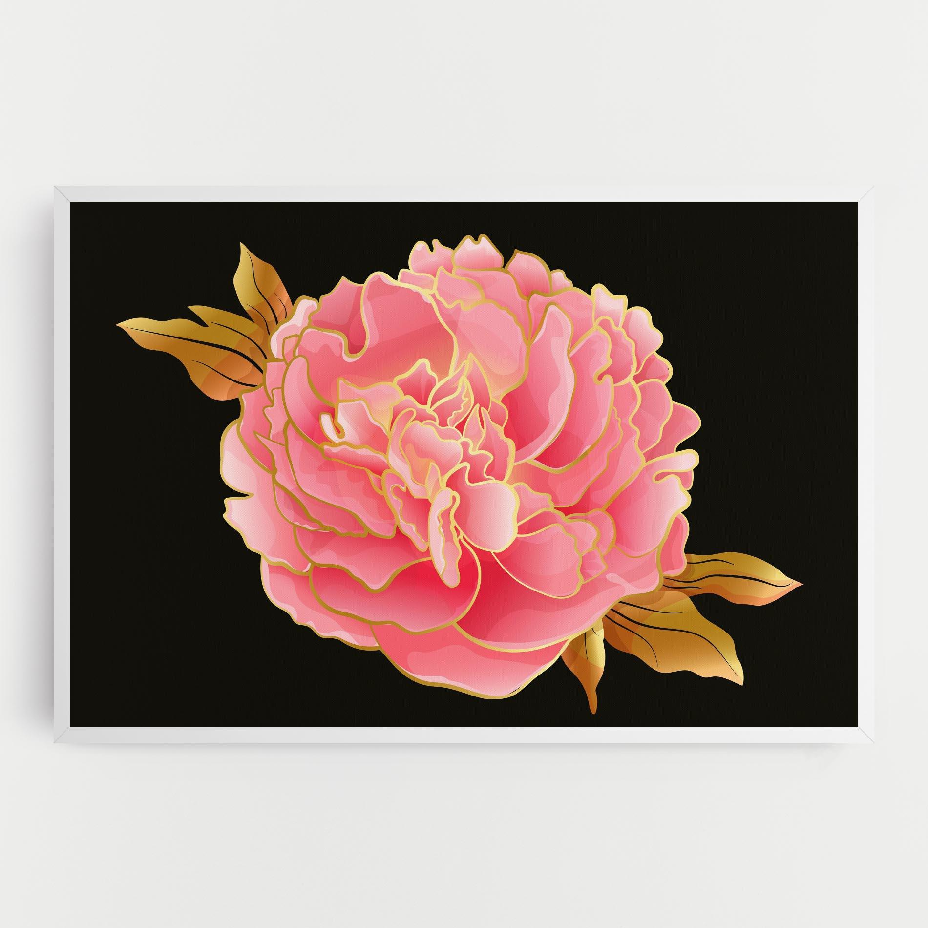 Leinwandbild Gold Pinkk Peony mockup 0