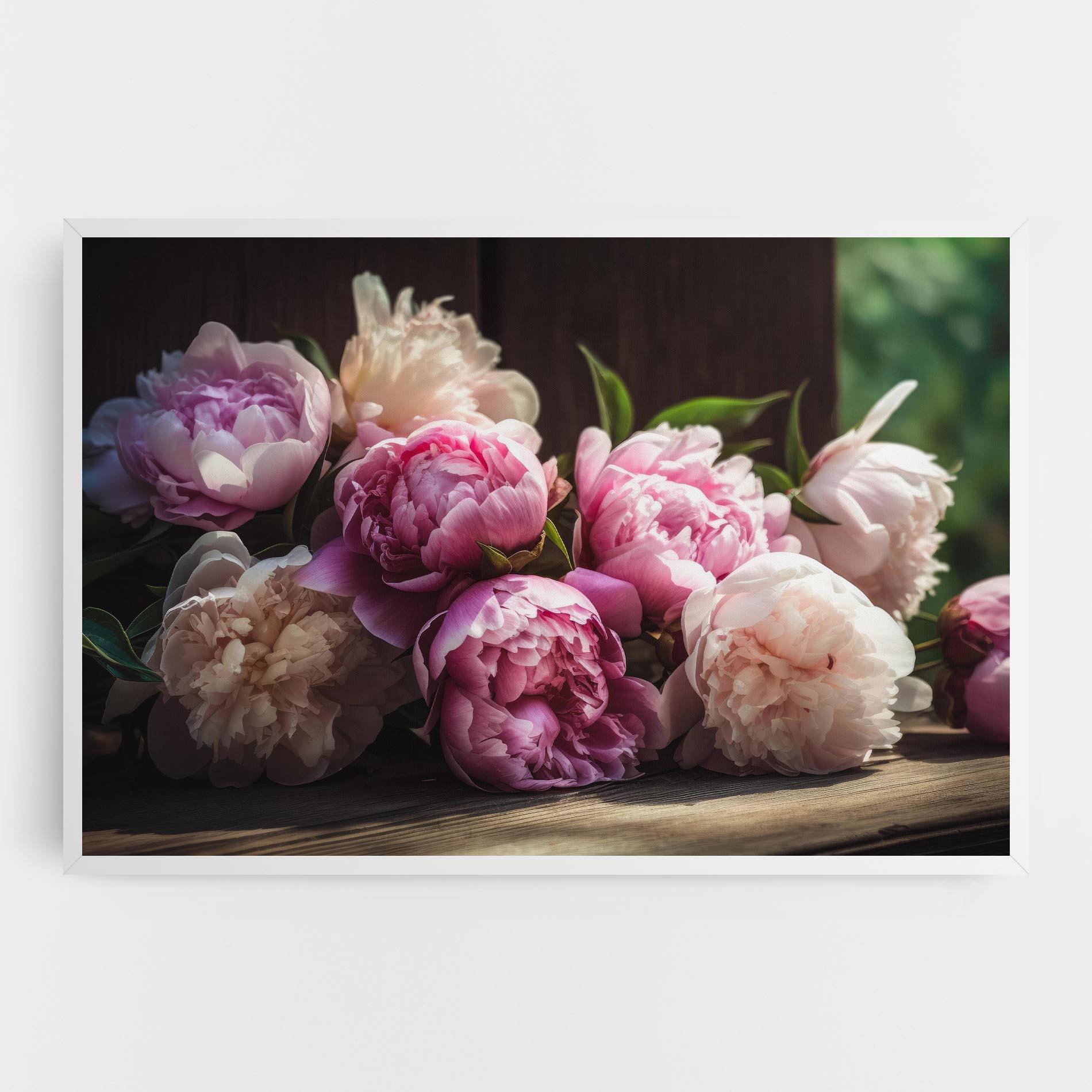 Leinwandbild Peonies On The Table mockup 0
