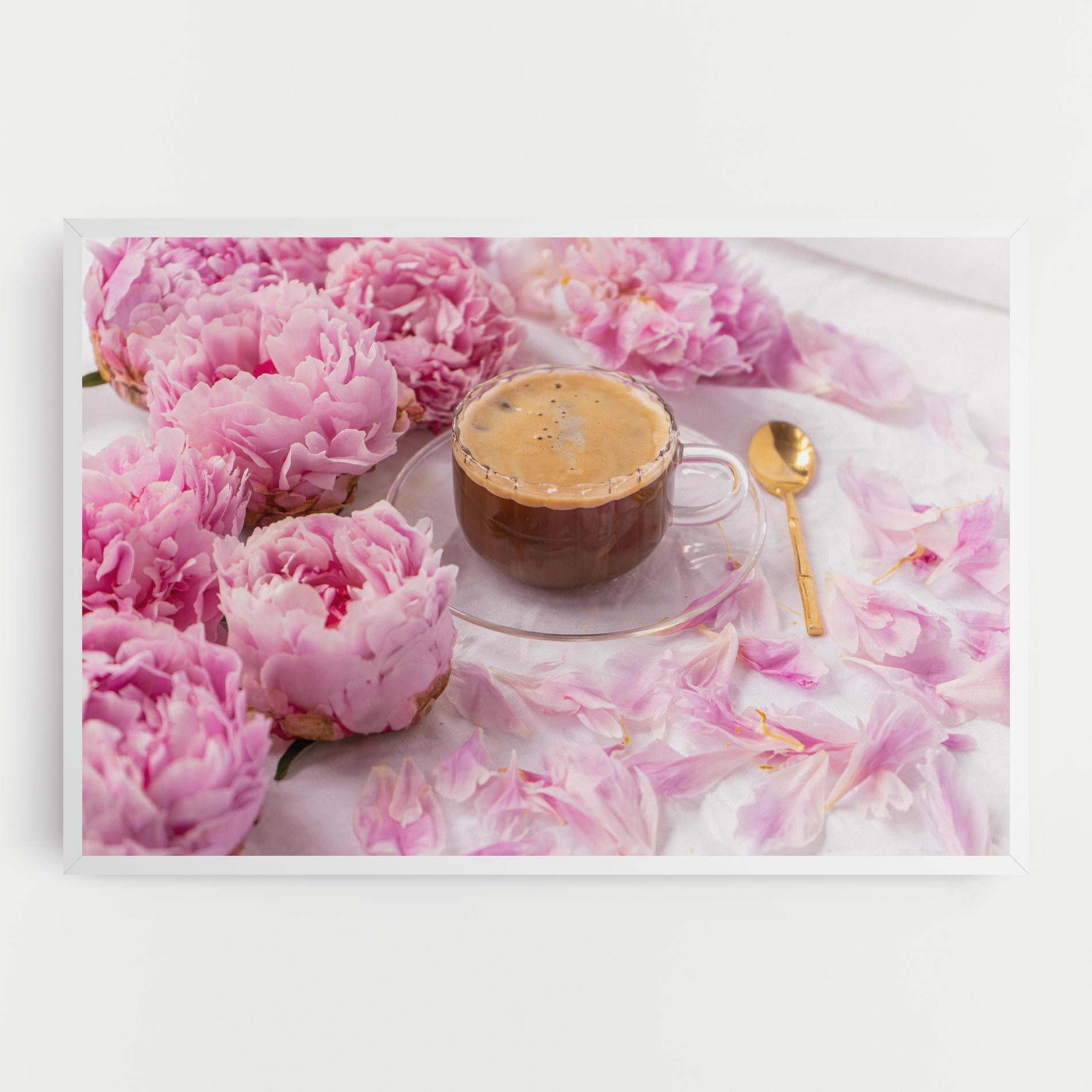 Leinwandbild Peony And Coffee mockup 0
