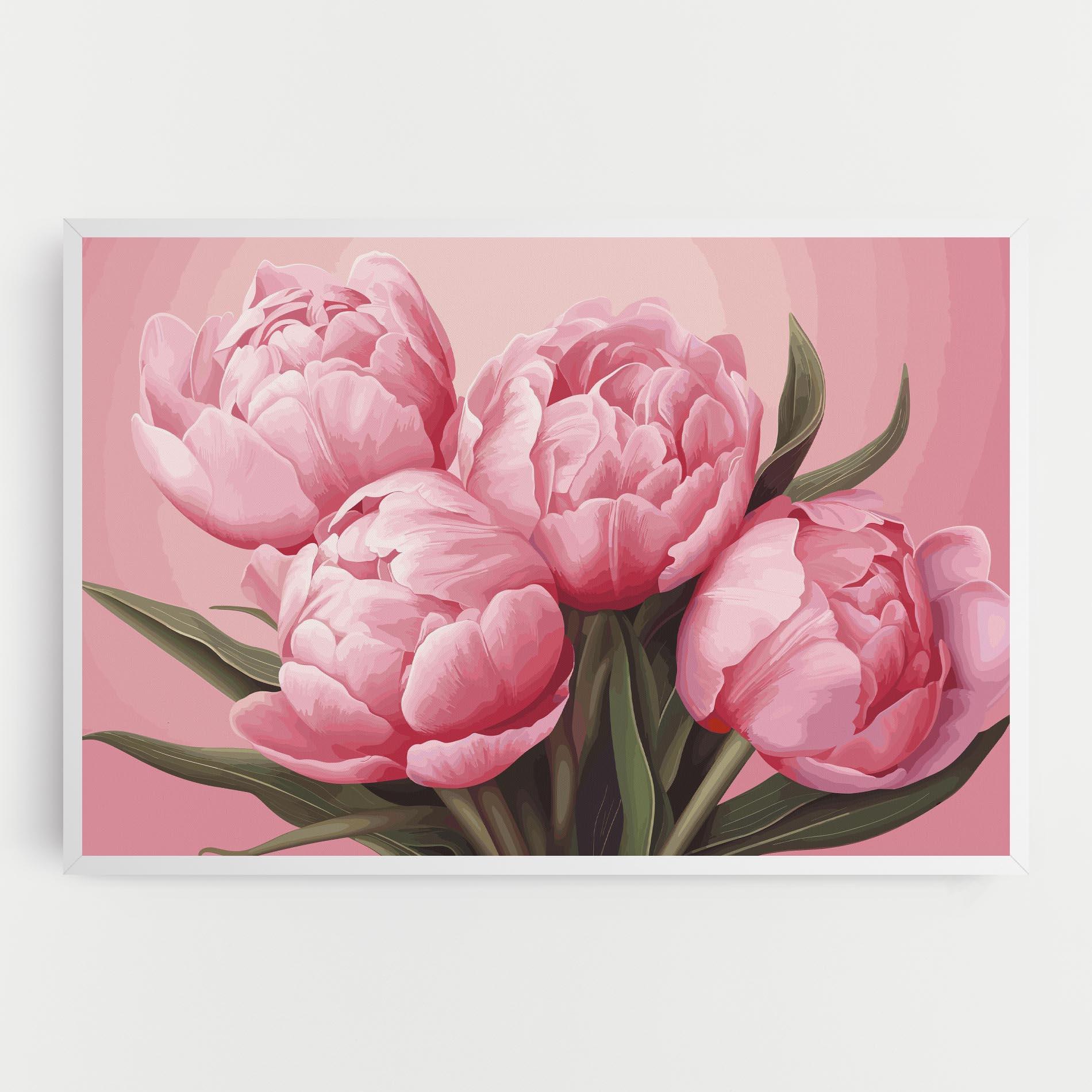 Leinwandbild Peony On Pink mockup 0