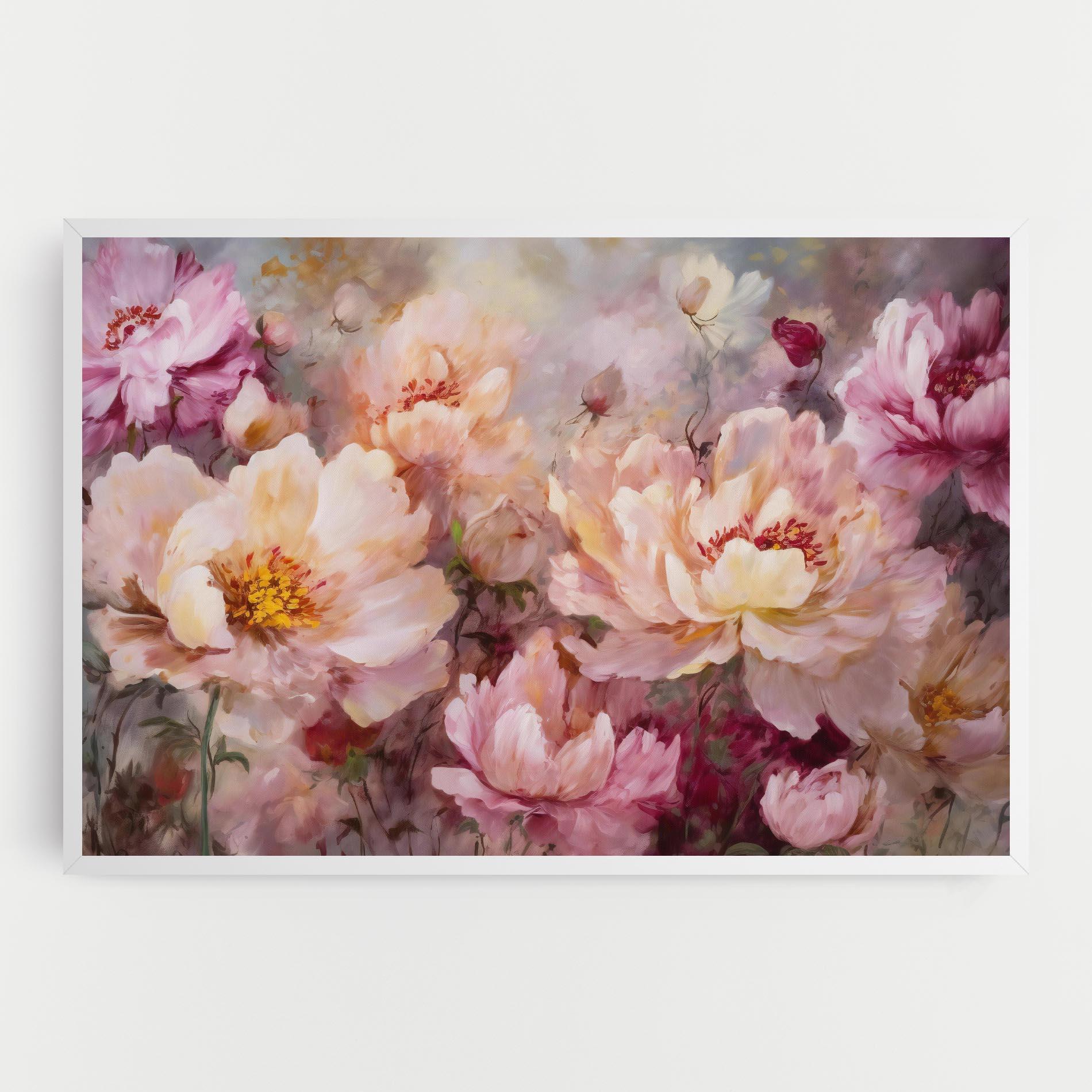 Leinwandbild Peony Painting Art mockup 0