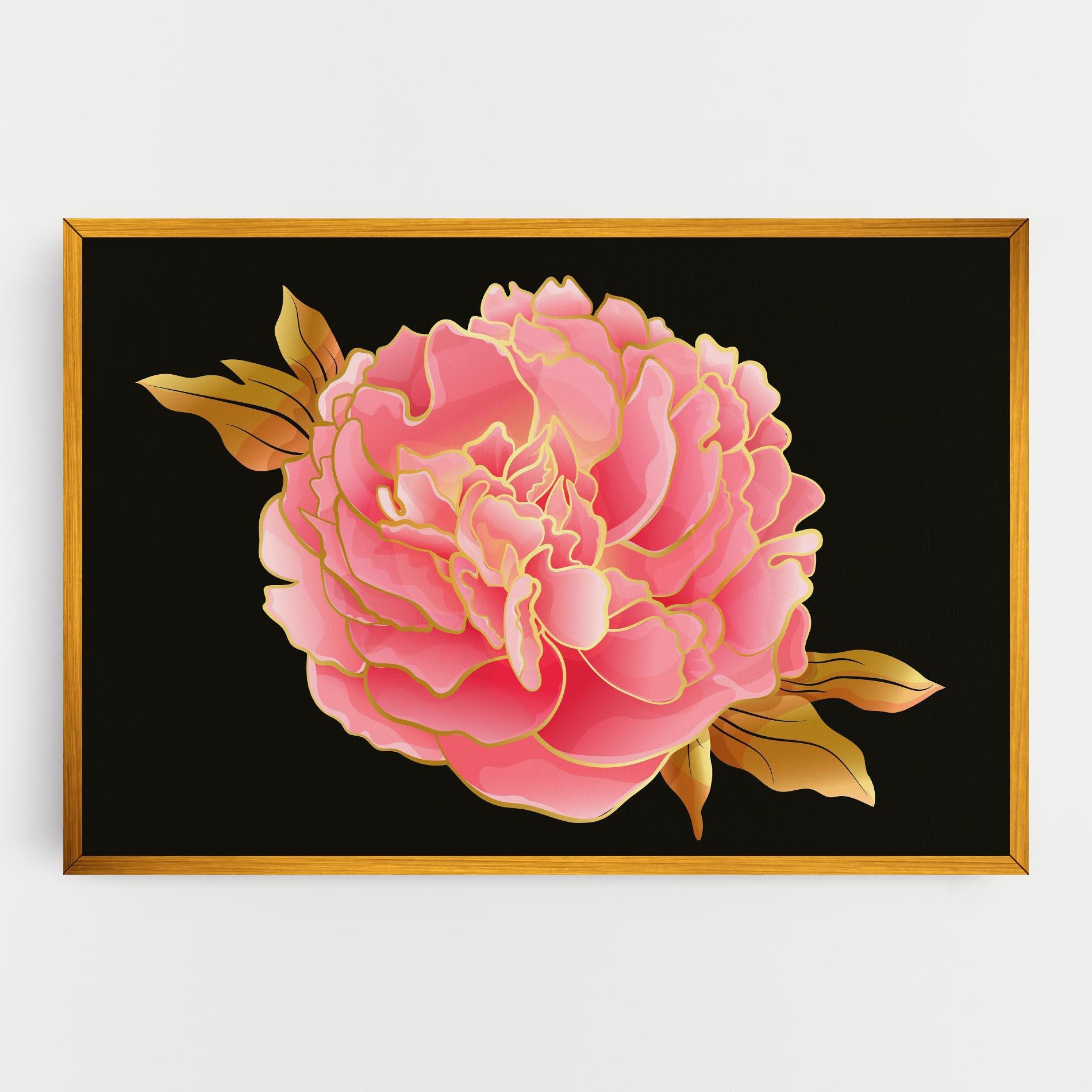 Leinwandbild Gold Pinkk Peony mockup 0