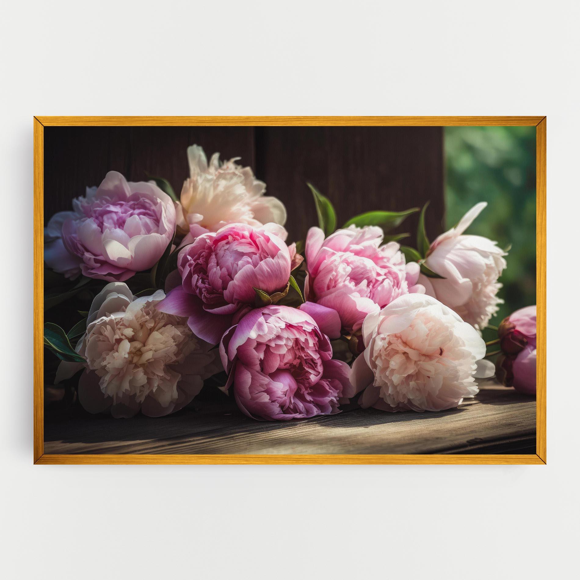 Leinwandbild Peonies On The Table mockup 0