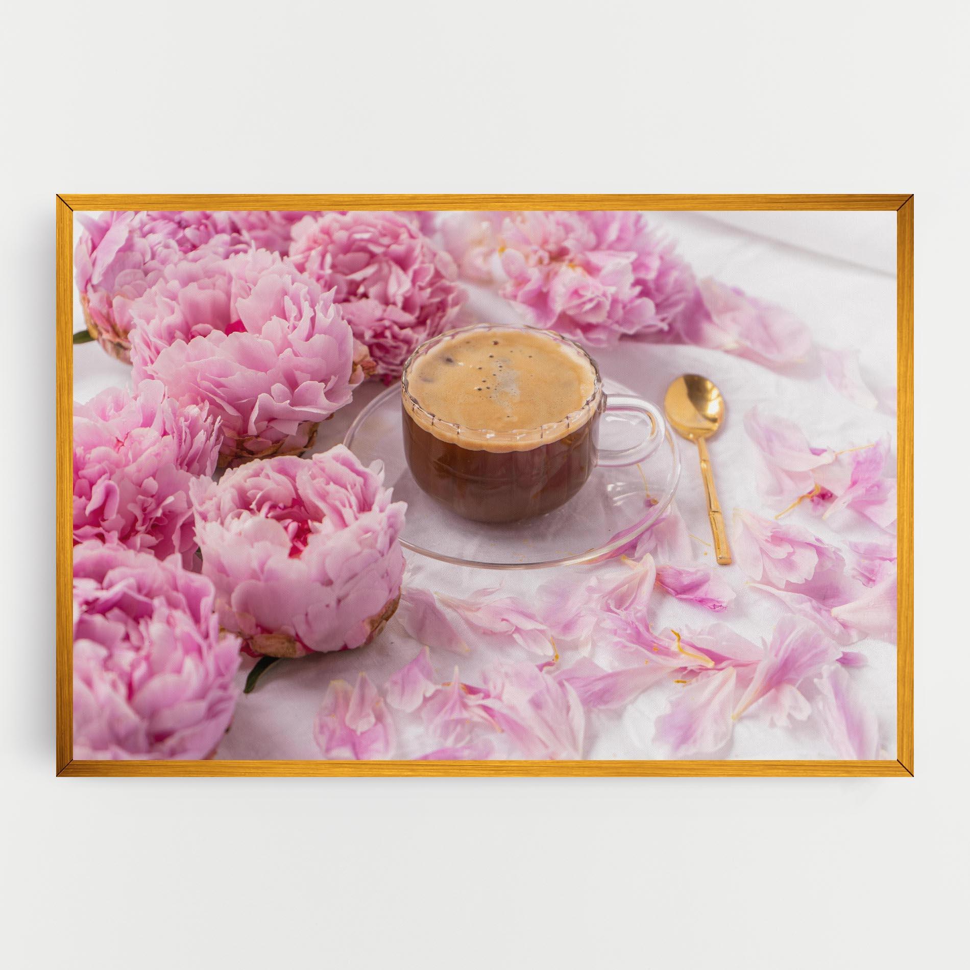 Leinwandbild Peony And Coffee mockup 0