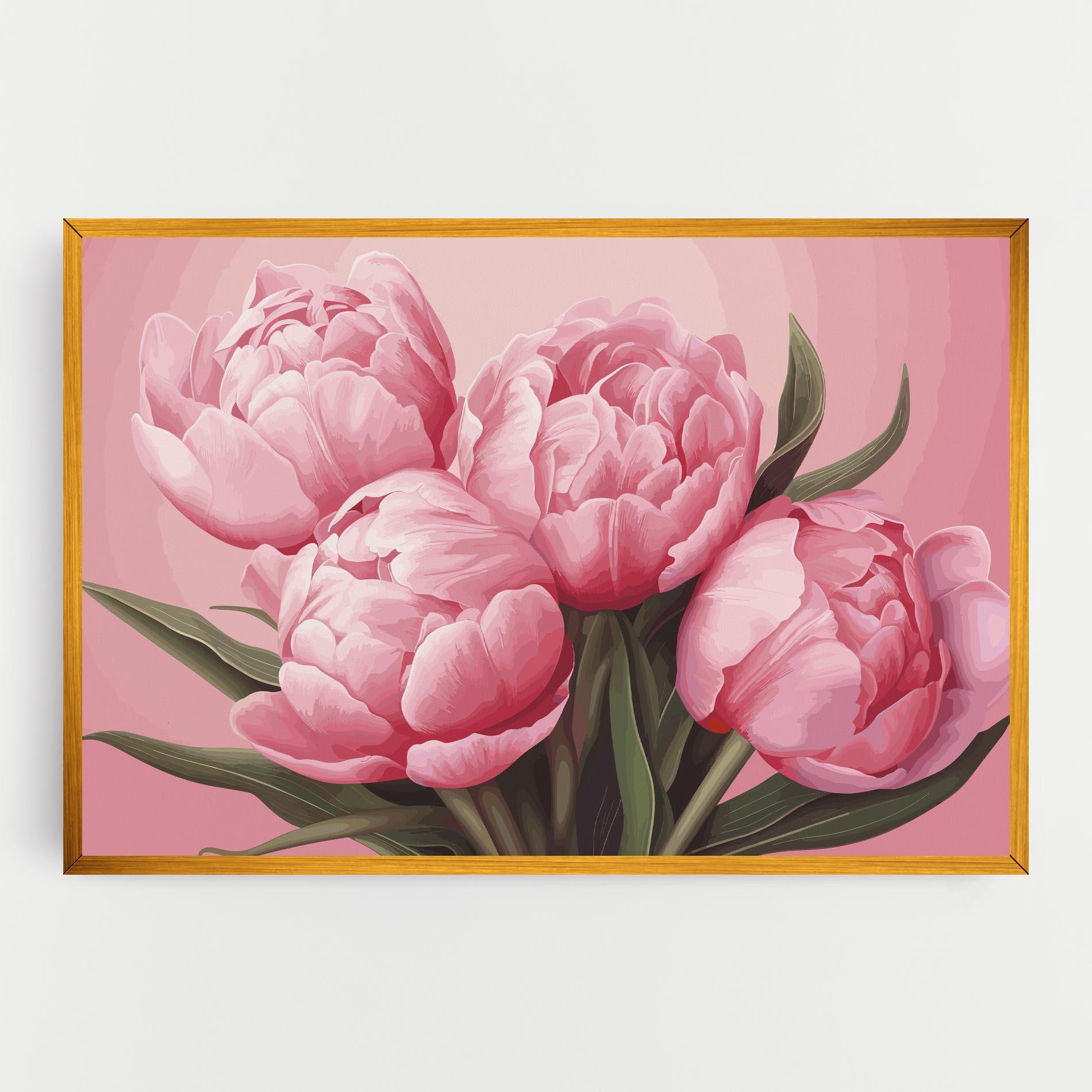 Leinwandbild Peony On Pink mockup 0