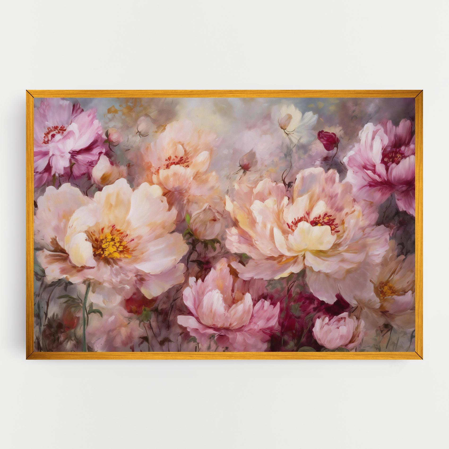 Leinwandbild Peony Painting Art mockup 0