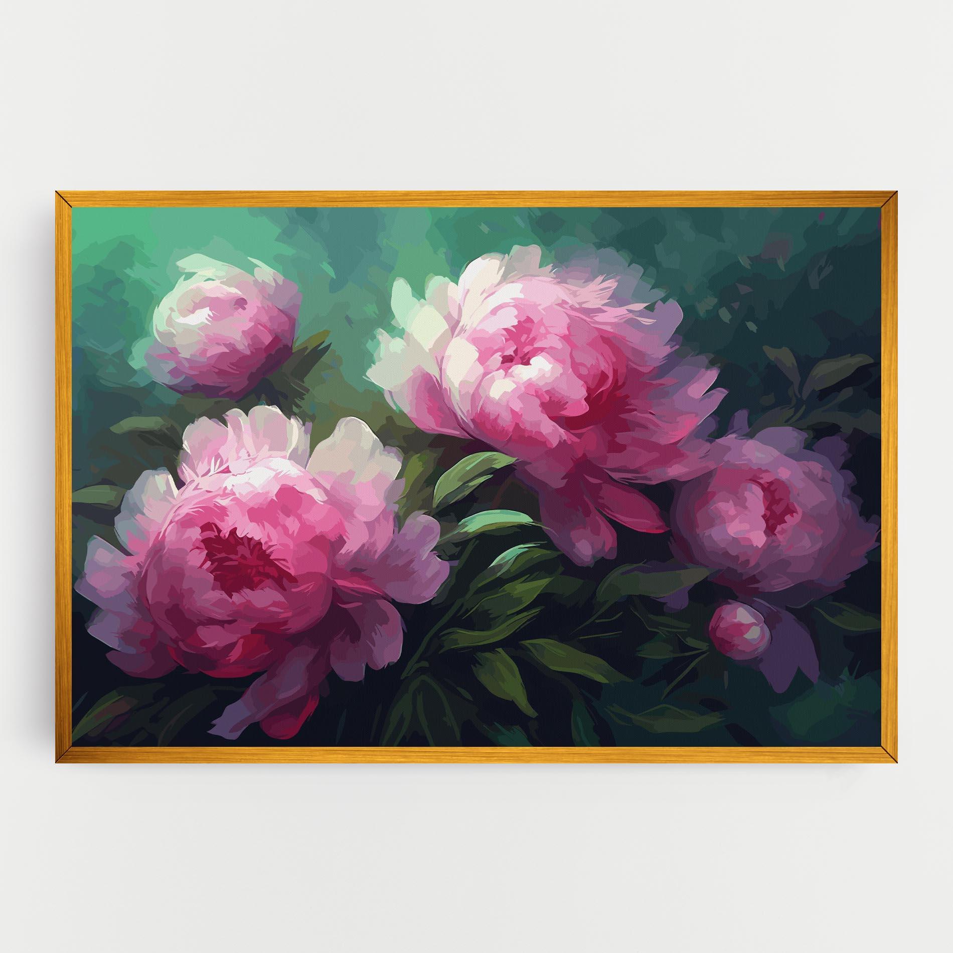 Leinwandbild Pretty Peony Paint mockup 0