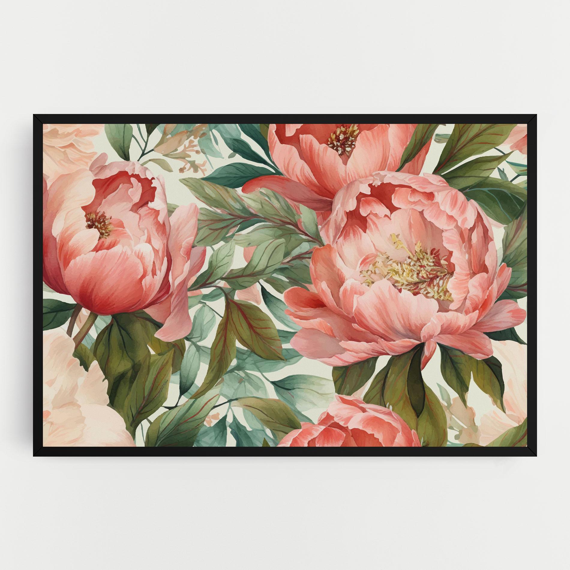 Leinwandbild Light Red Peony mockup 0