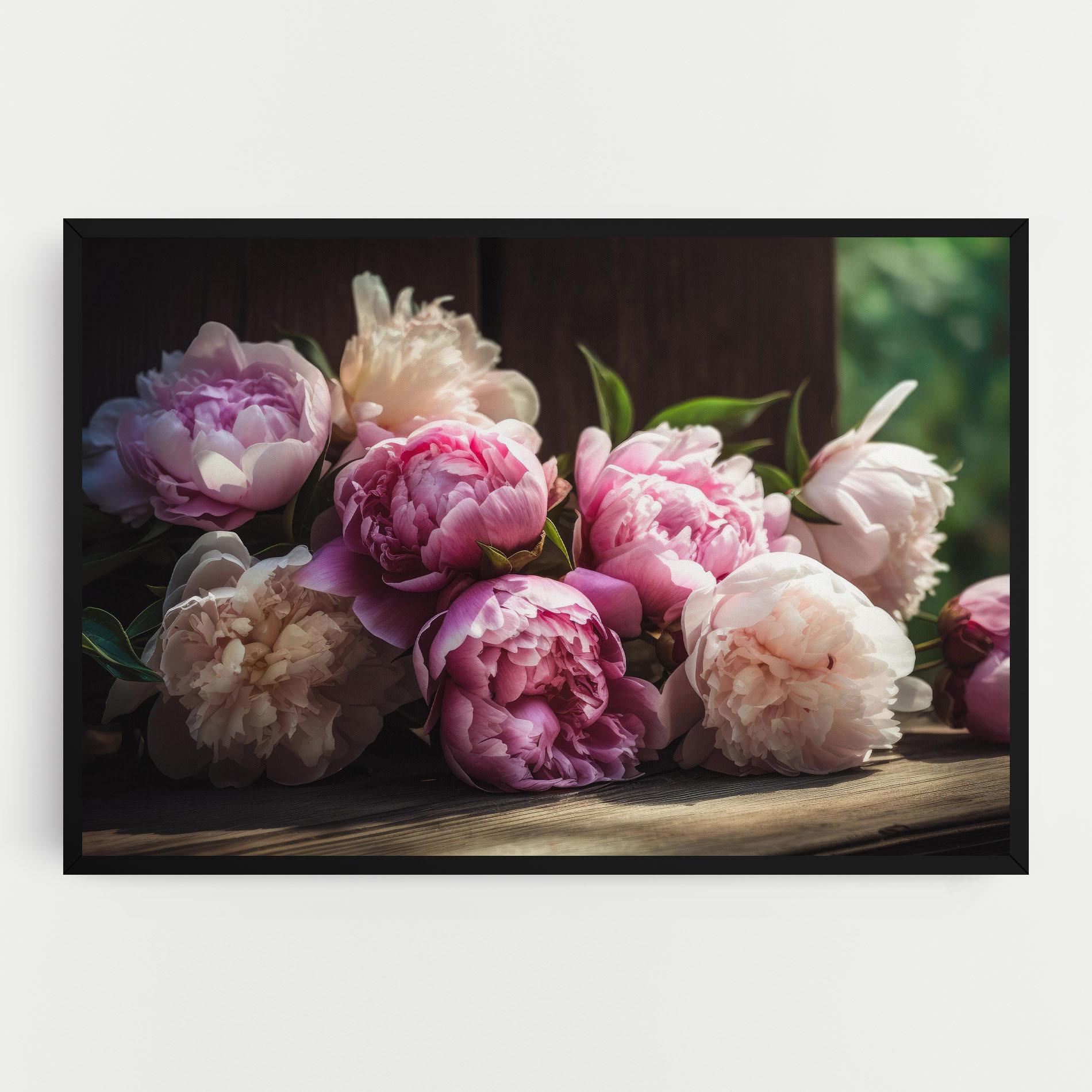 Leinwandbild Peonies On The Table mockup 0
