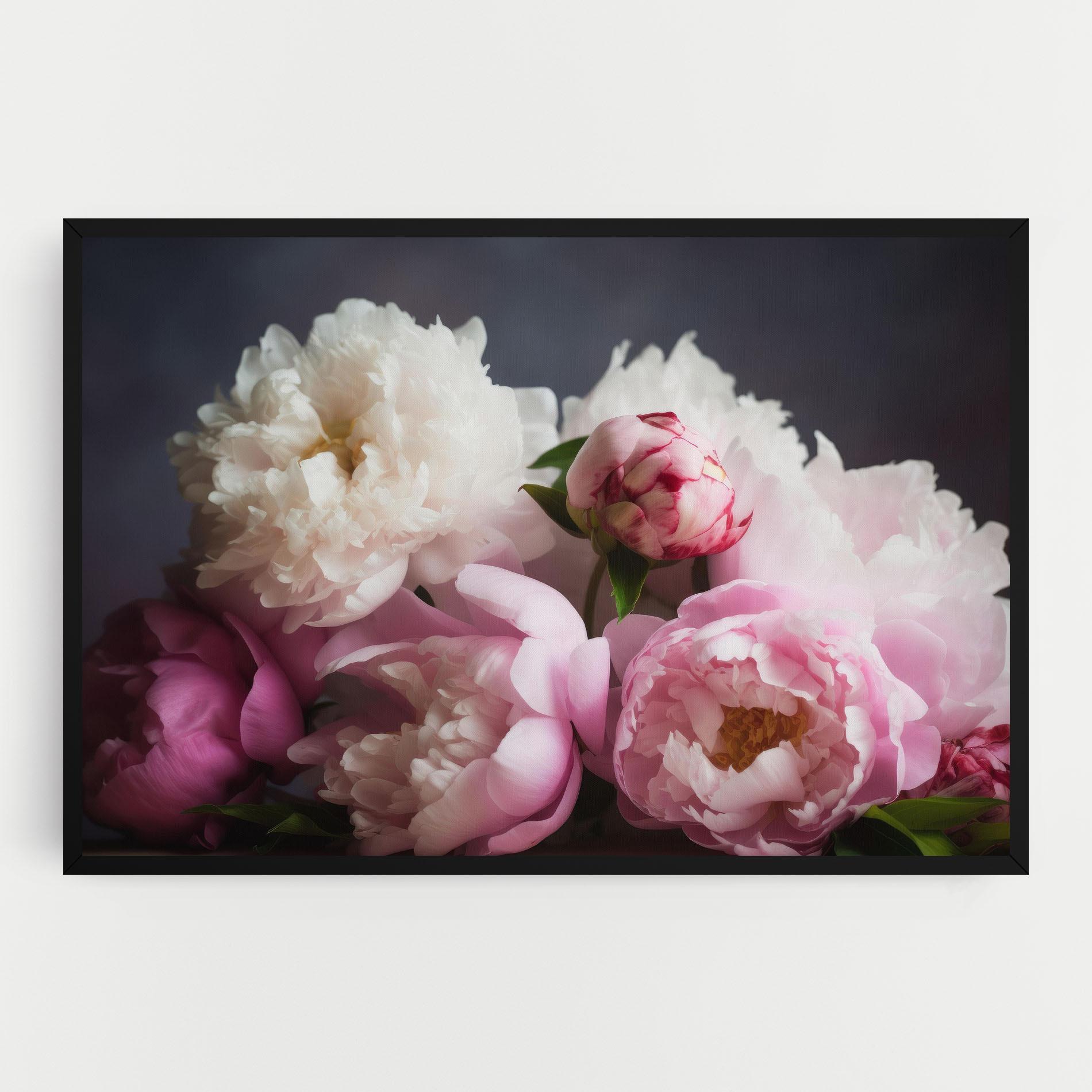 Leinwandbild Peonies With Grey mockup 0
