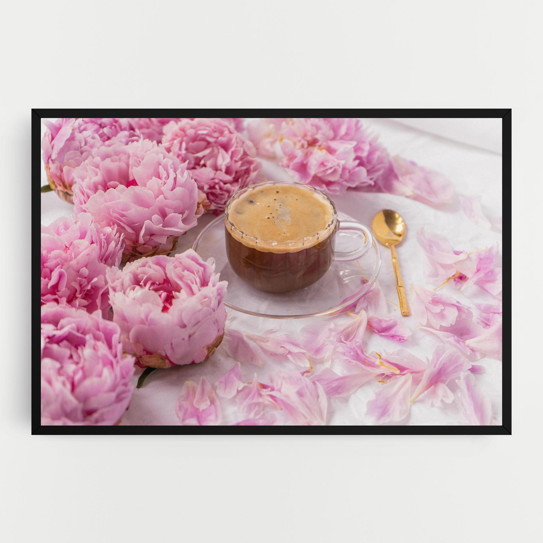 Leinwandbild Peony And Coffee mockup 0