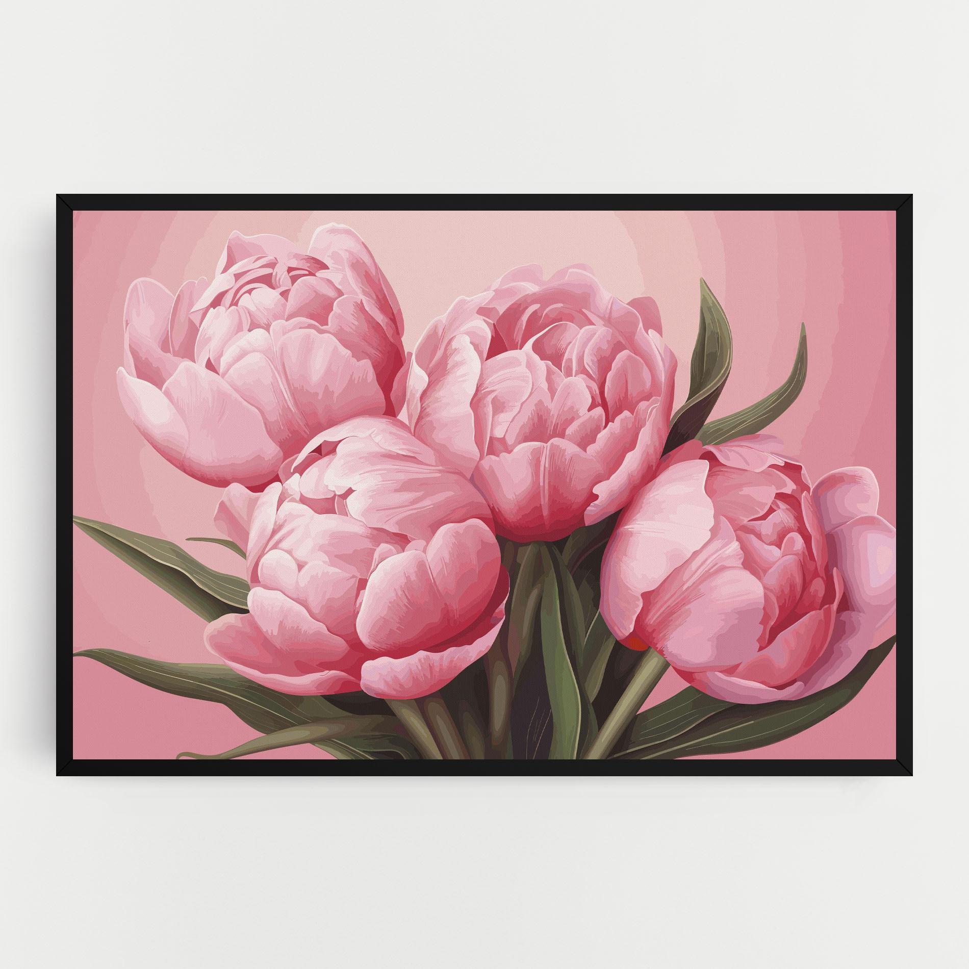 Leinwandbild Peony On Pink mockup 0