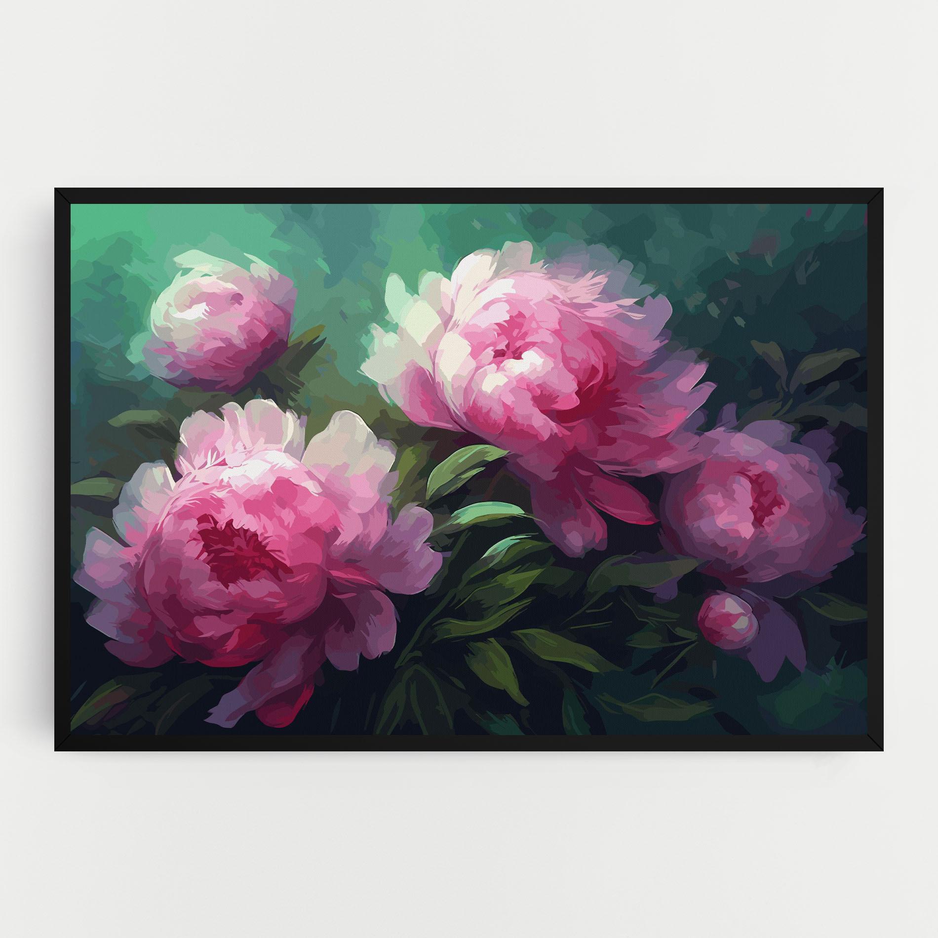 Leinwandbild Pretty Peony Paint mockup 0
