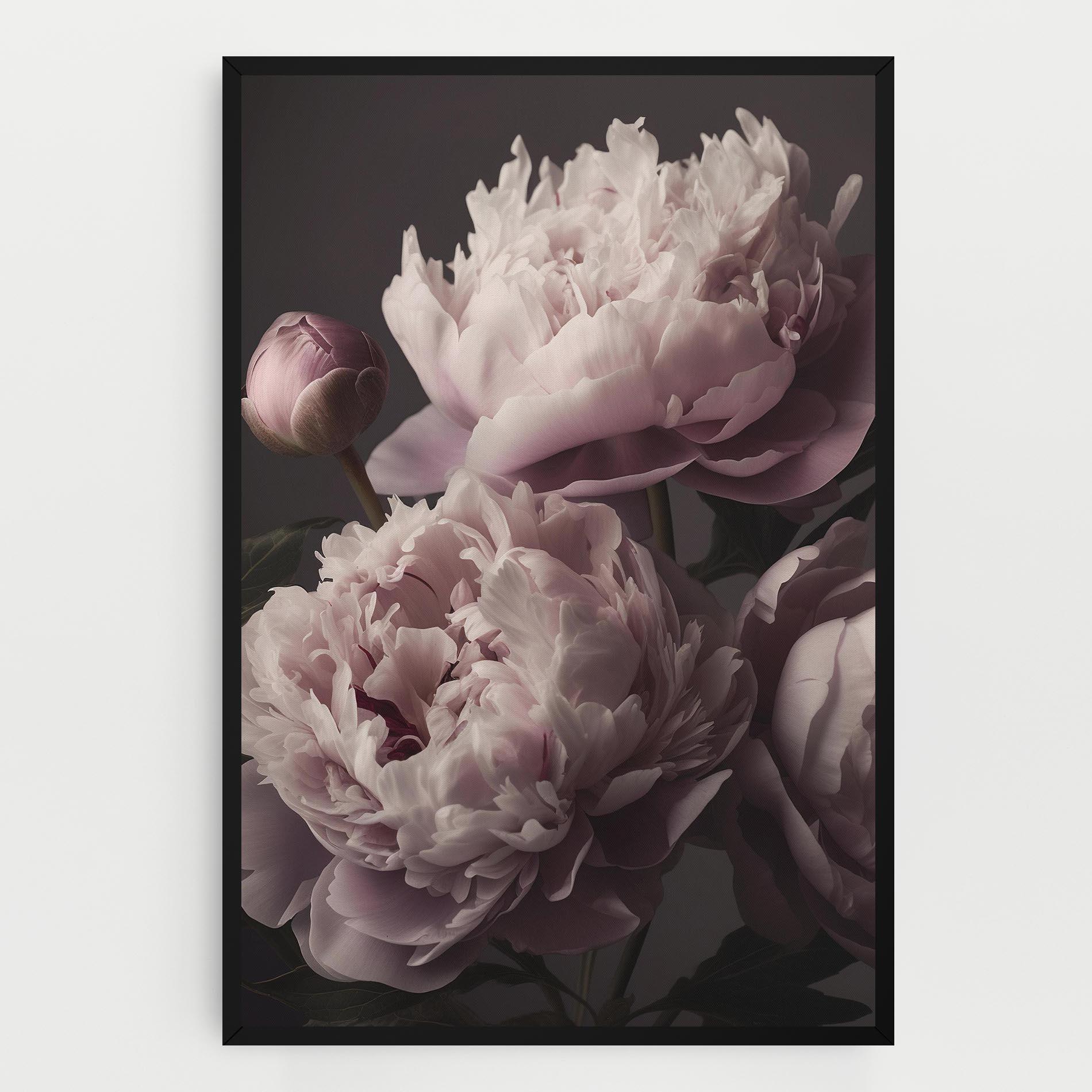 Leinwandbild Grey Pastel Pink Peony mockup 0