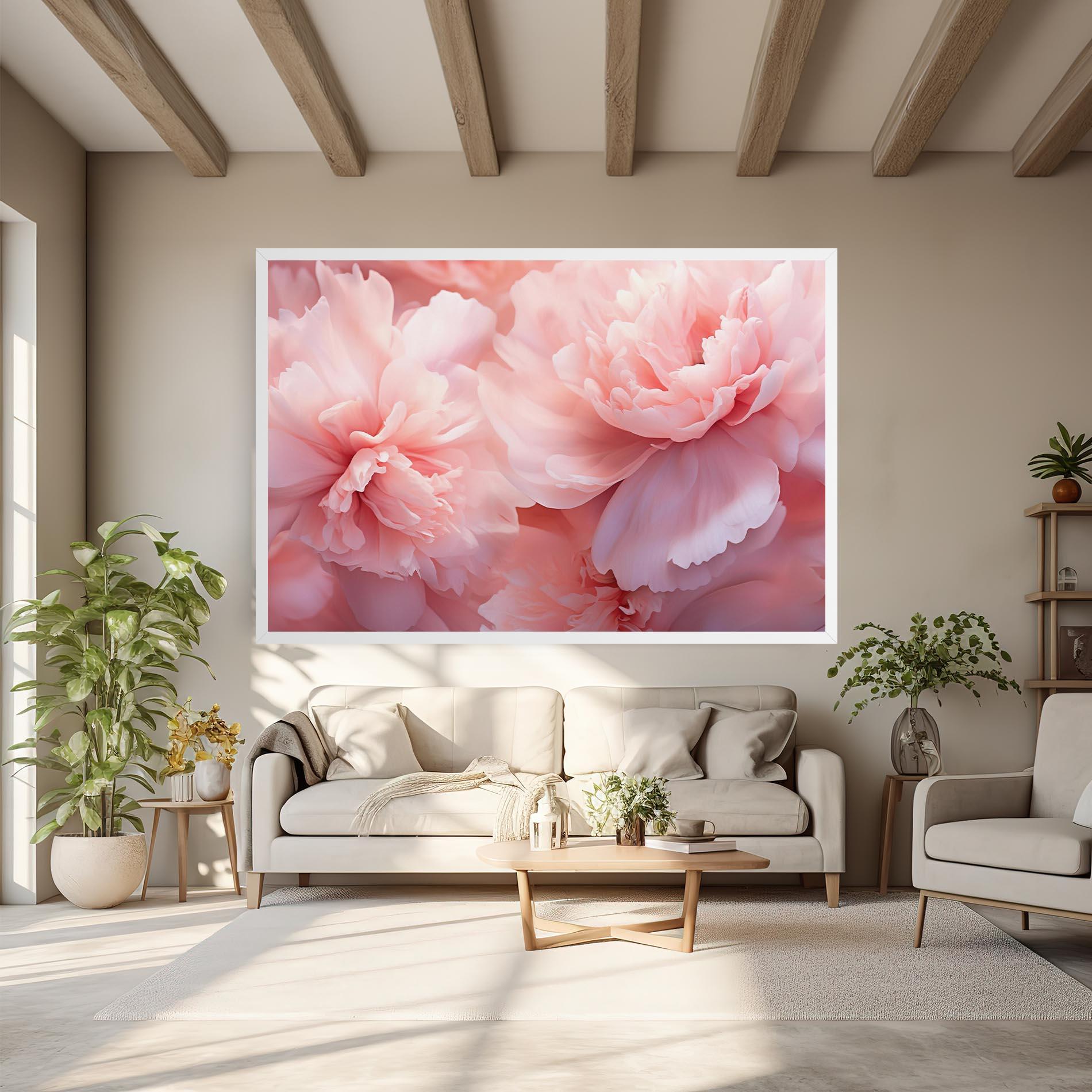 Leinwandbild Close Up Dreamy Peony mockup 6
