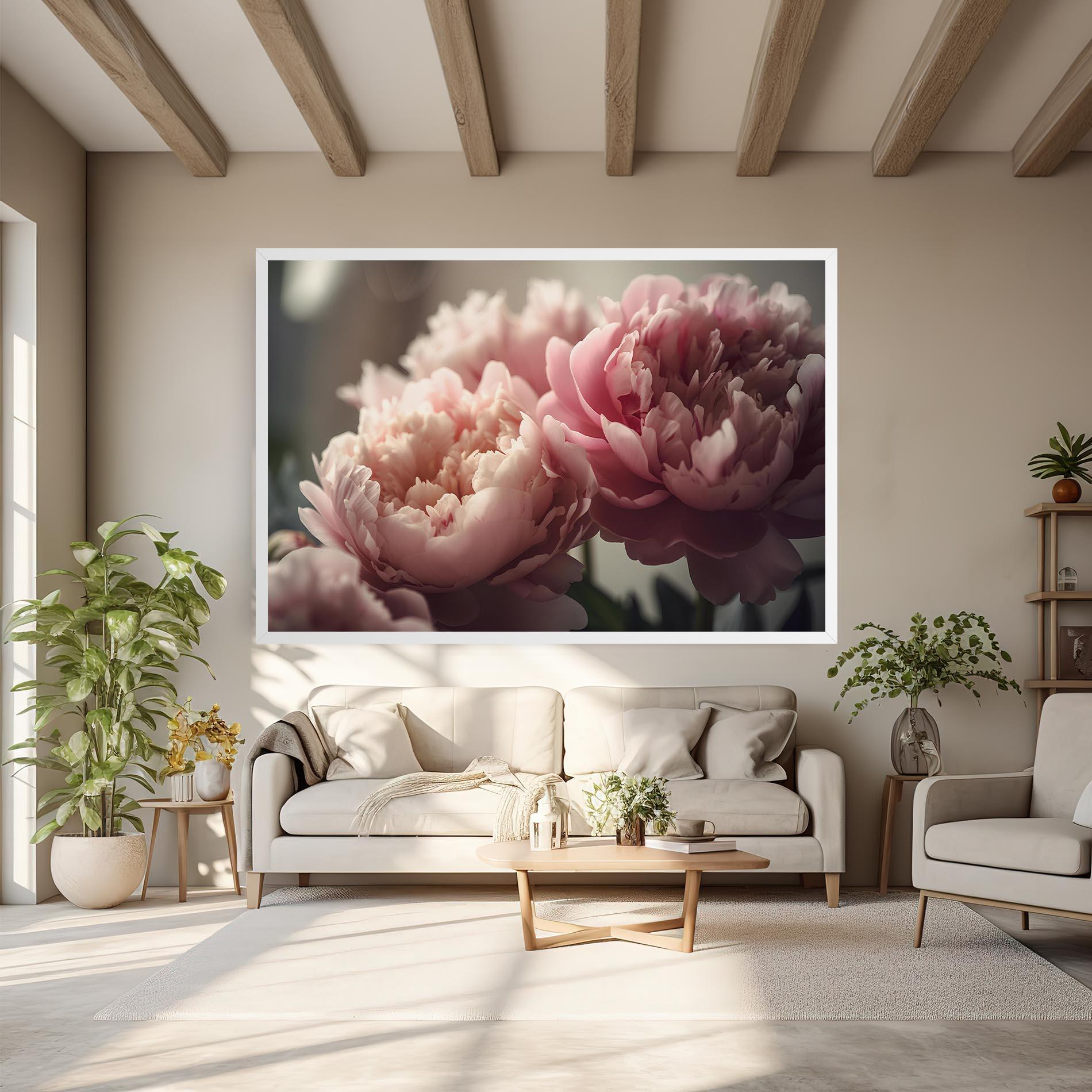 Leinwandbild Cream Dreamy Peony mockup 6