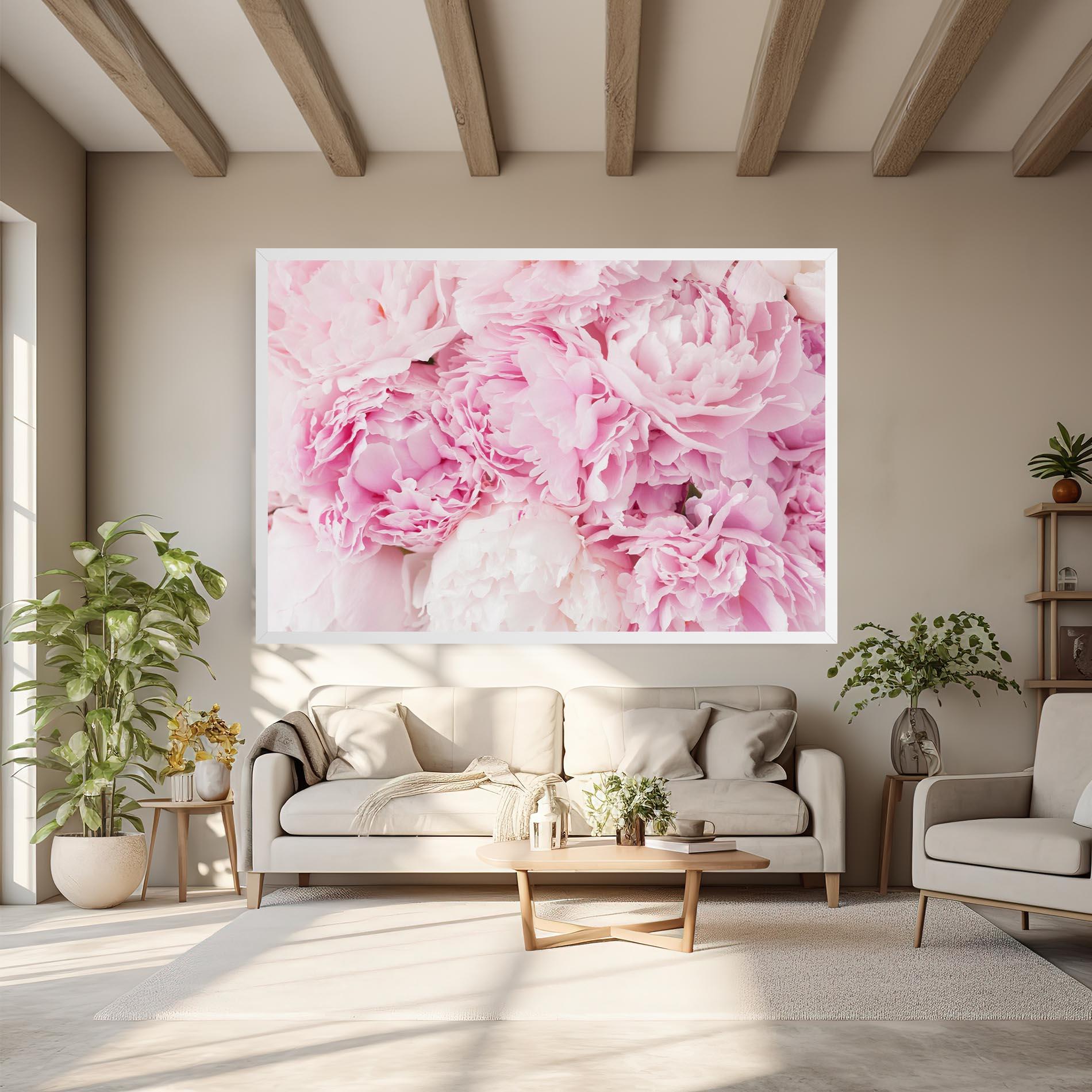 Leinwandbild Dreamy Pink Pastel Peony mockup 6