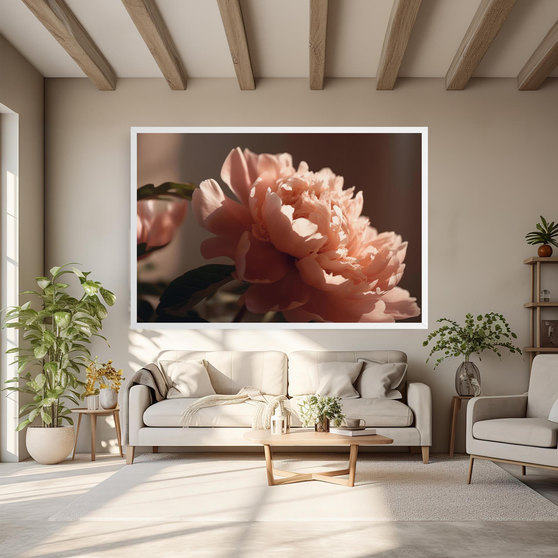 Leinwandbild Light Orange Peony View mockup 6