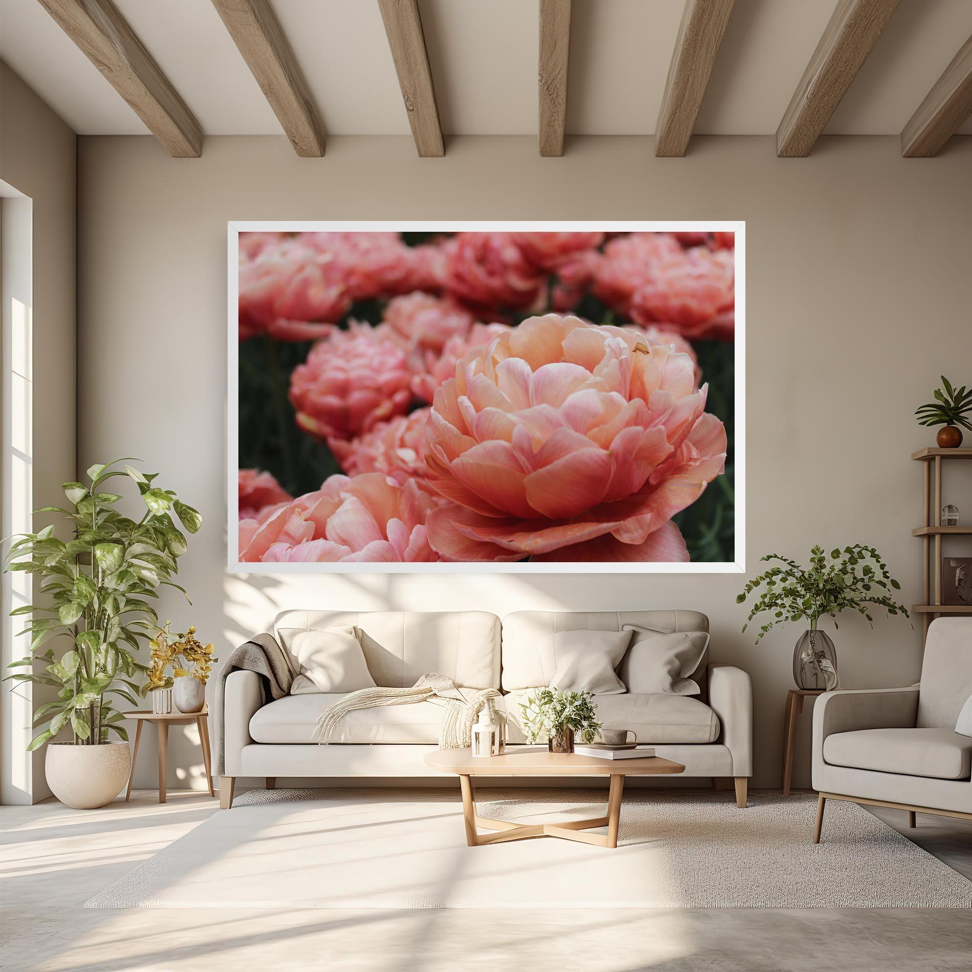 Leinwandbild Light Orange Peony mockup 6