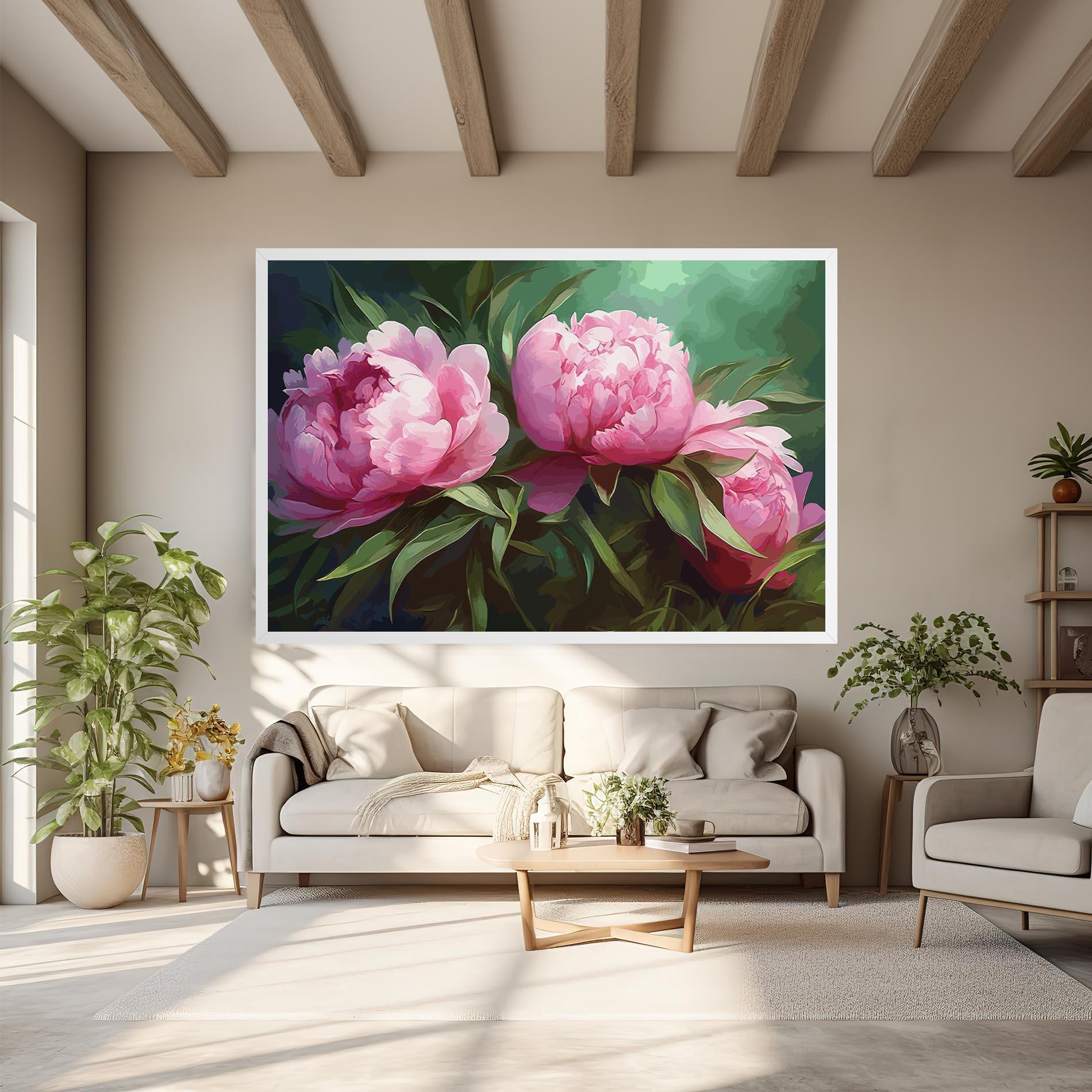 Leinwandbild Peonies Art mockup 6