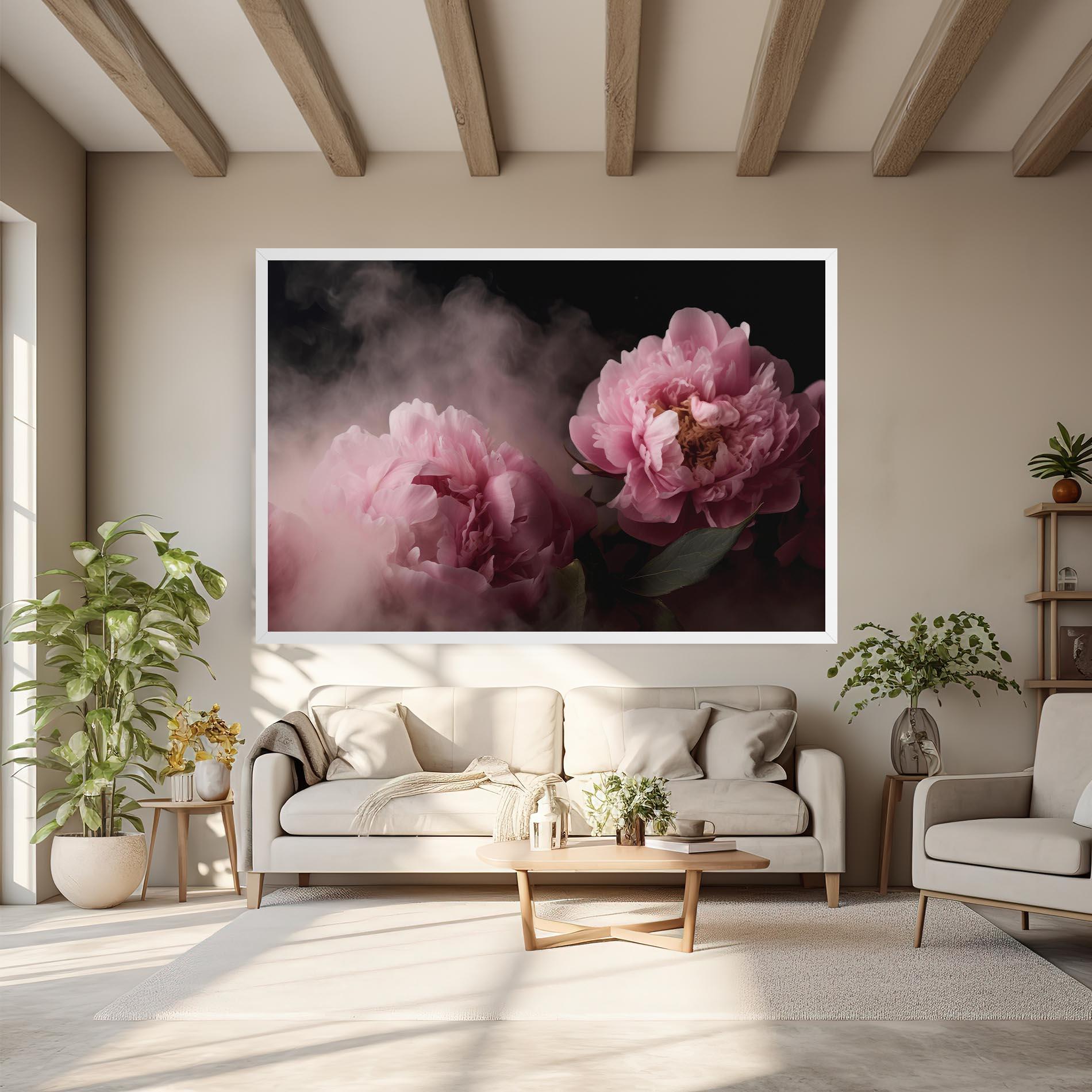 Leinwandbild Peony In Smoke mockup 6