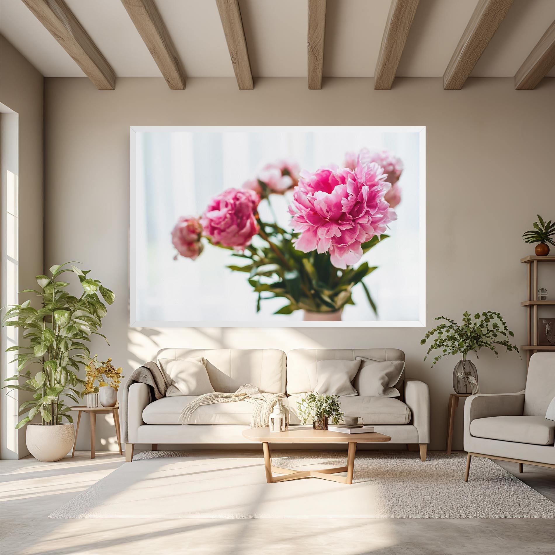 Leinwandbild Peony In Vase mockup 6