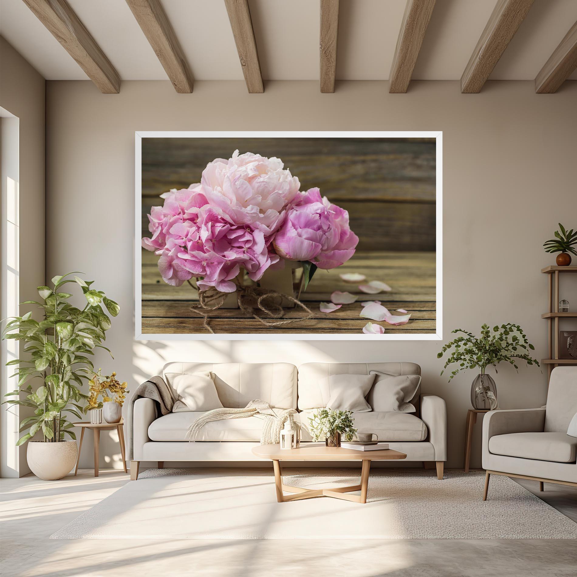 Leinwandbild Peony On Table mockup 6