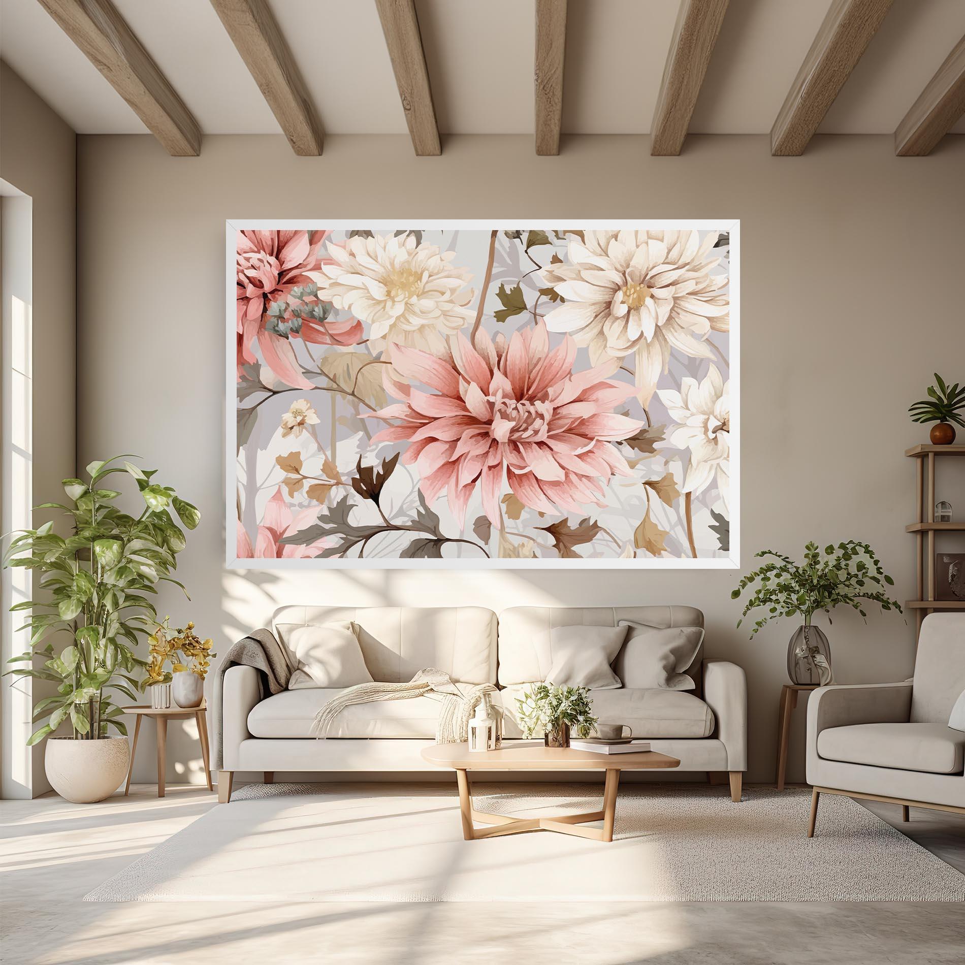 Leinwandbild Pink Cream Open Peony mockup 6