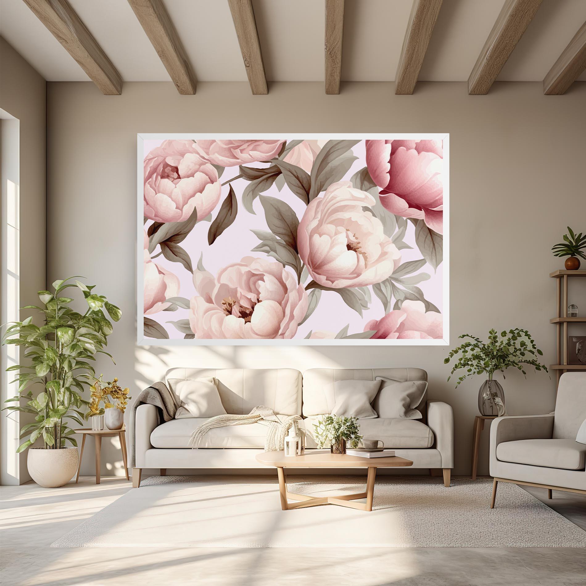 Leinwandbild Pink Peony Buds mockup 6